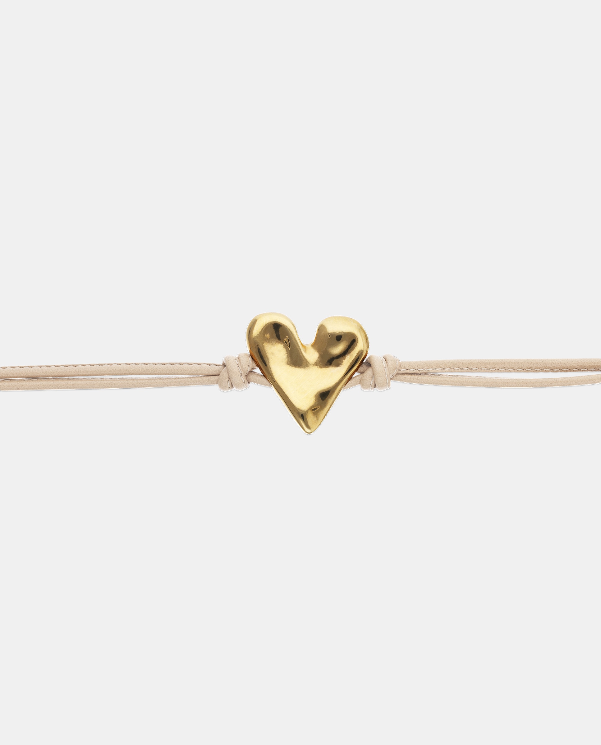 Pulsera de cuero con detalle de corazón bañado en 18k - UNO de 50 - Oro Oro-4