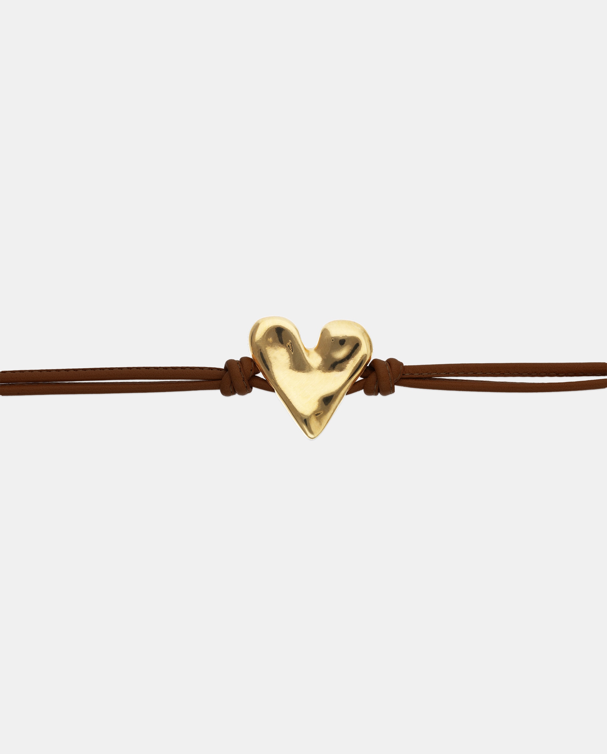 Pulsera de cuero con detalle de corazón bañado en 18k - UNO de 50 - Oro Oro-4