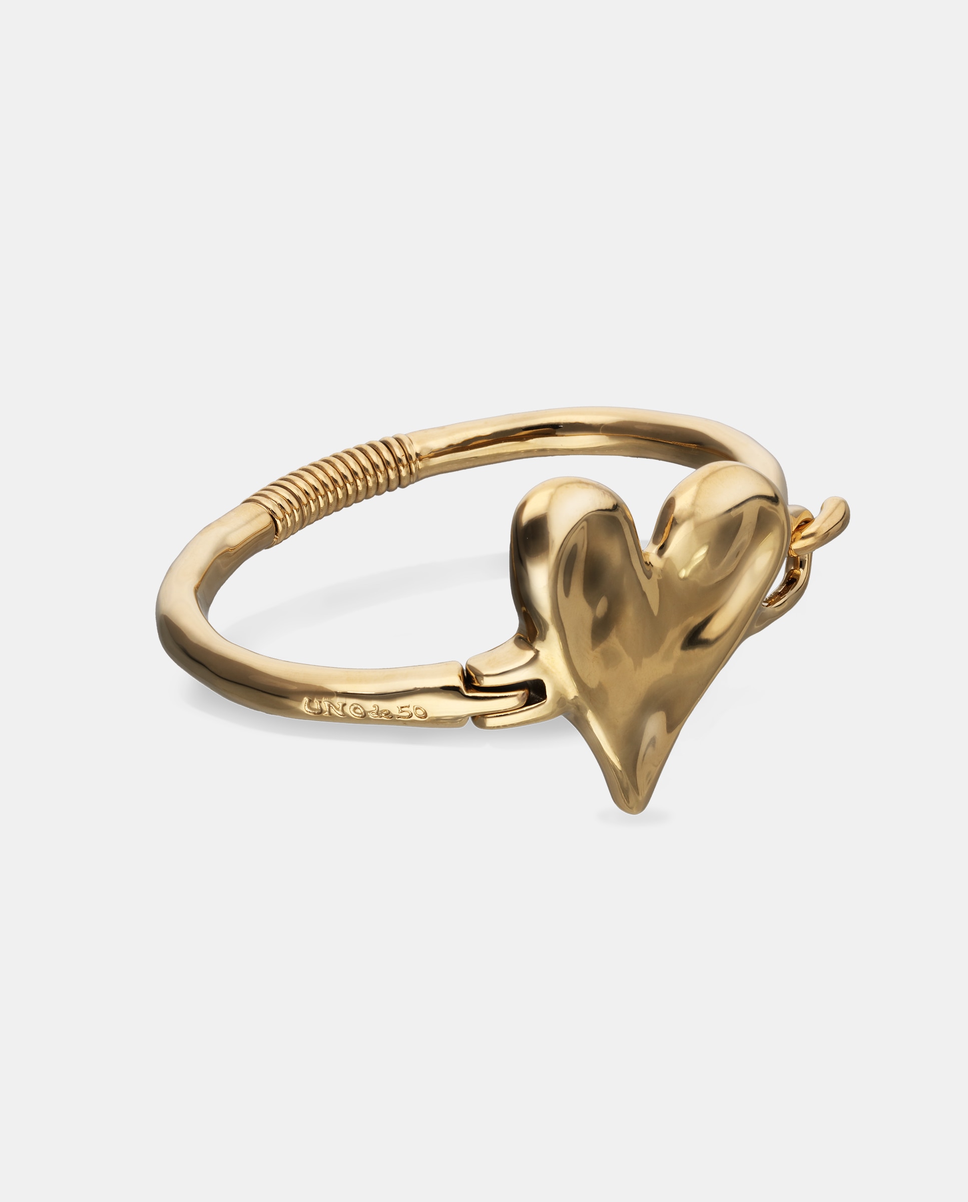 Pulsera semirígida bañada en 18k con detalle de corazón - UNO de 50 - Oro Oro-3