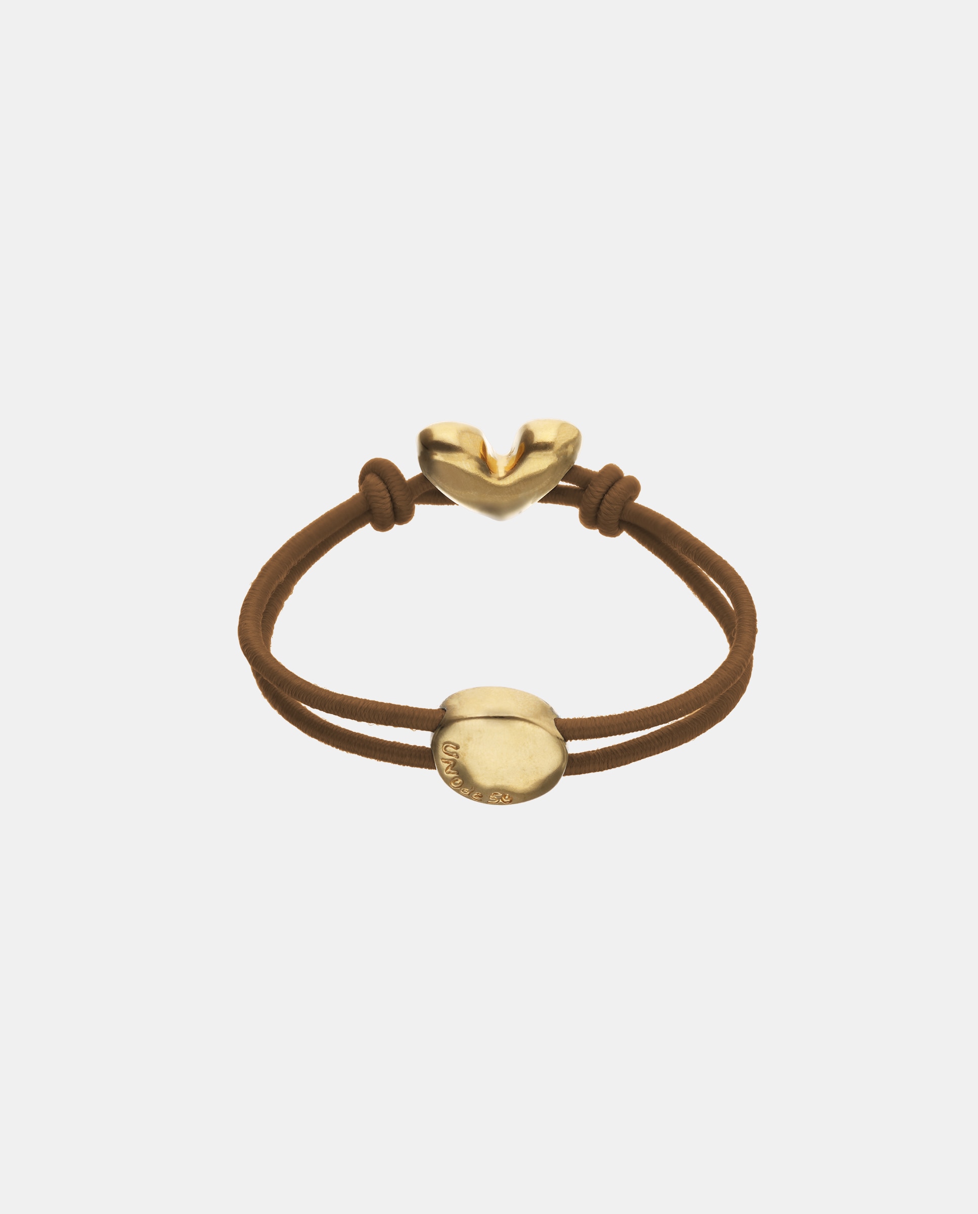 Pulsera de hilo elástico con corazón bañado en 18k - UNO de 50 - Oro Oro-3