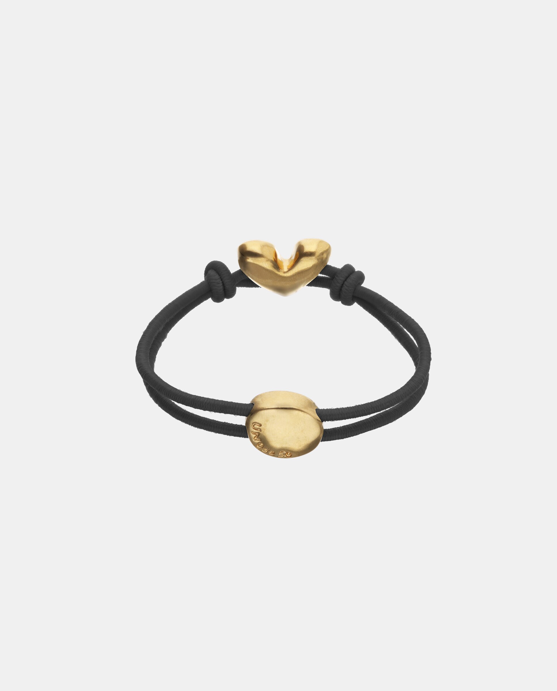 Pulsera de hilo elástico con corazón bañado en 18k - UNO de 50 - Oro Oro-3