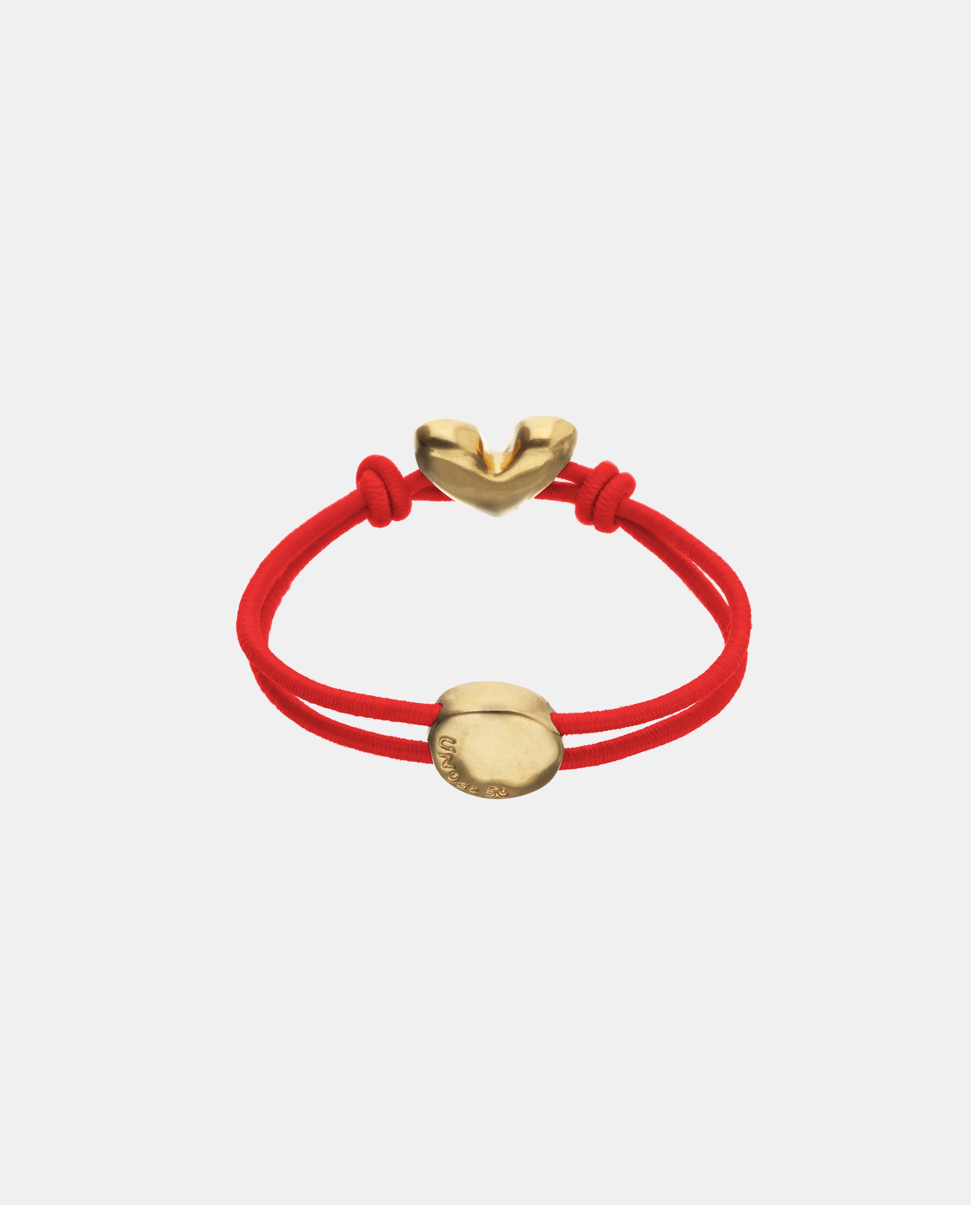 Pulsera de hilo elástico con corazón bañado en oro 18k - UNO de 50 - Oro Oro-3