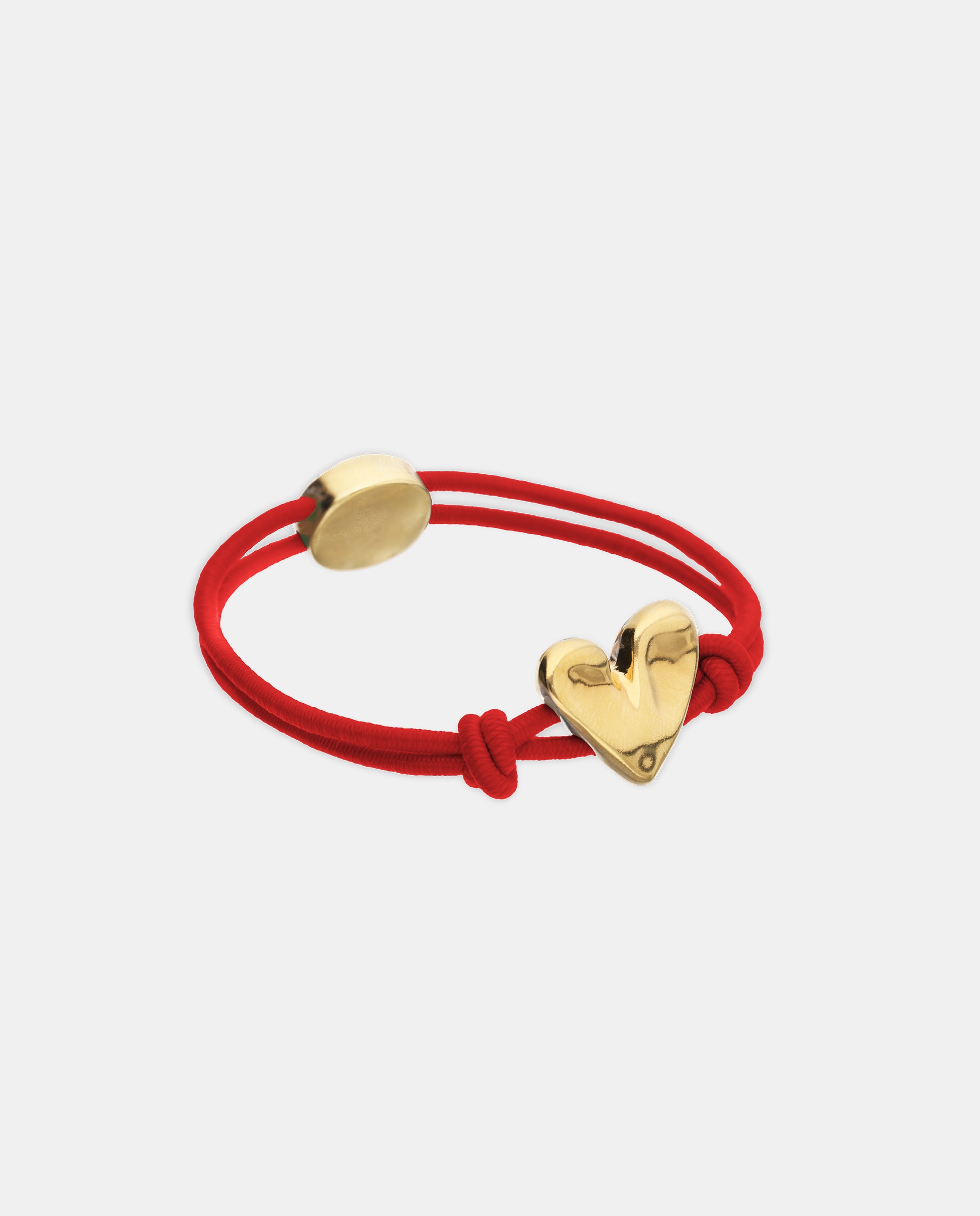 Pulsera de hilo elástico con corazón bañado en oro 18k - UNO de 50 - Oro Oro-4