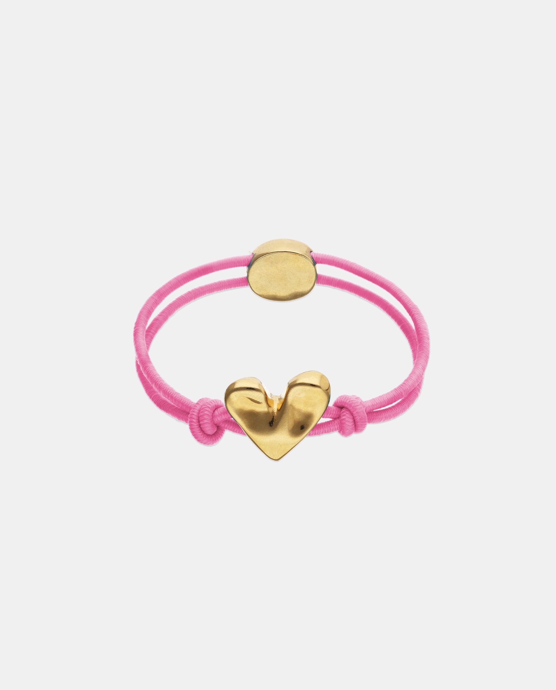 Pulsera de hilo elástico con corazón bañado en oro 18k - UNO de 50 - Oro Oro-1