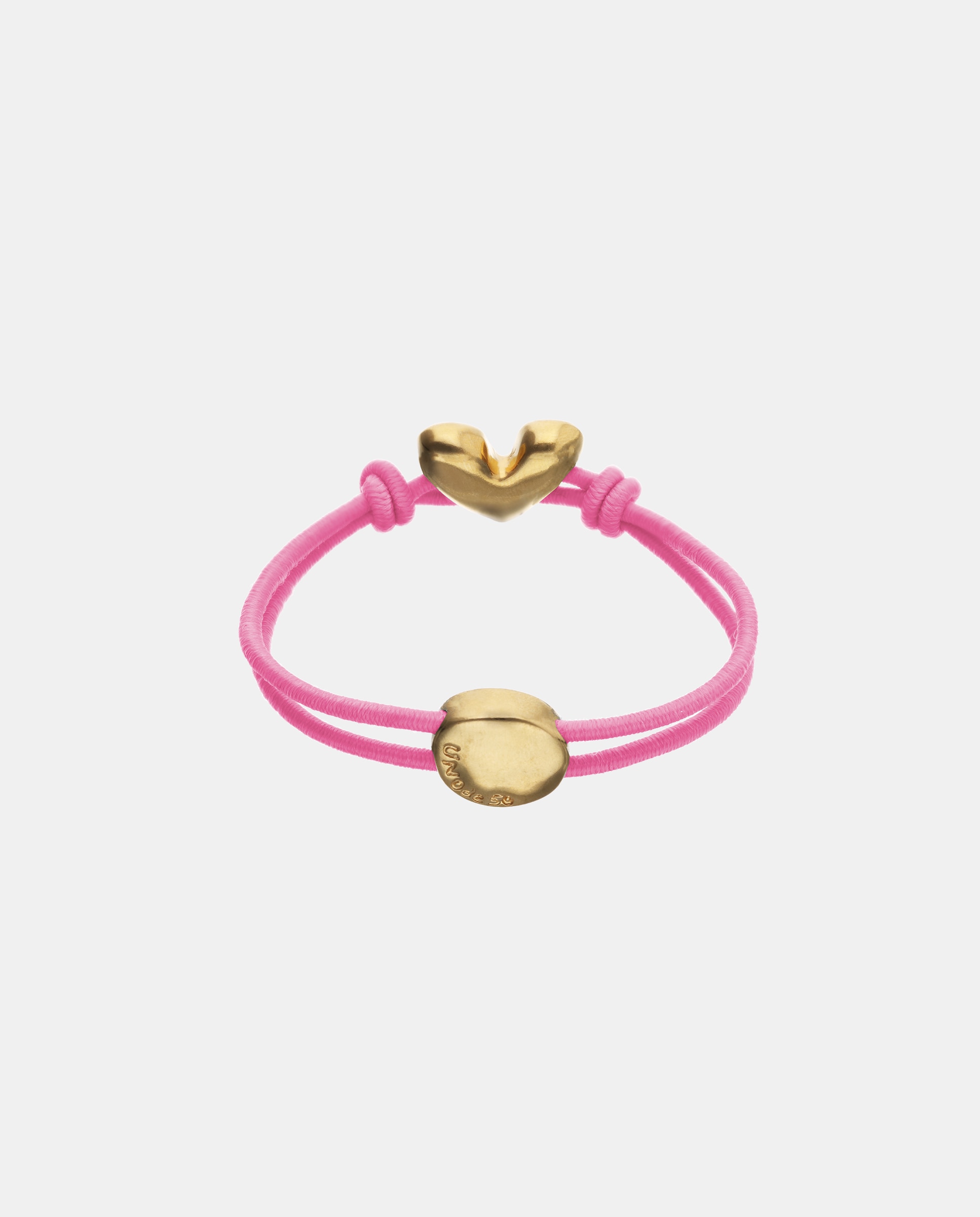 Pulsera de hilo elástico con corazón bañado en oro 18k - UNO de 50 - Oro Oro-3
