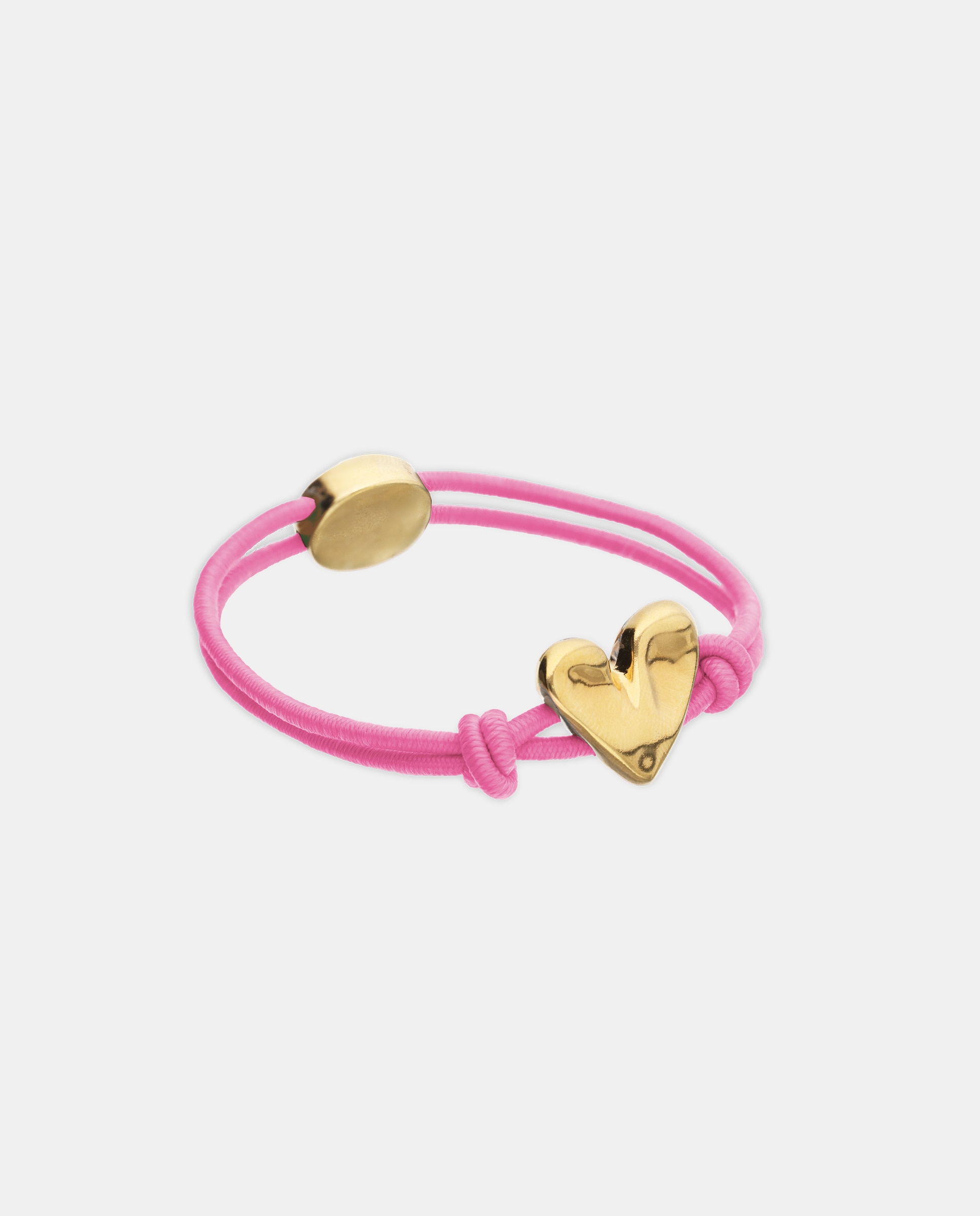Pulsera de hilo elástico con corazón bañado en oro 18k - UNO de 50 - Oro Oro-4