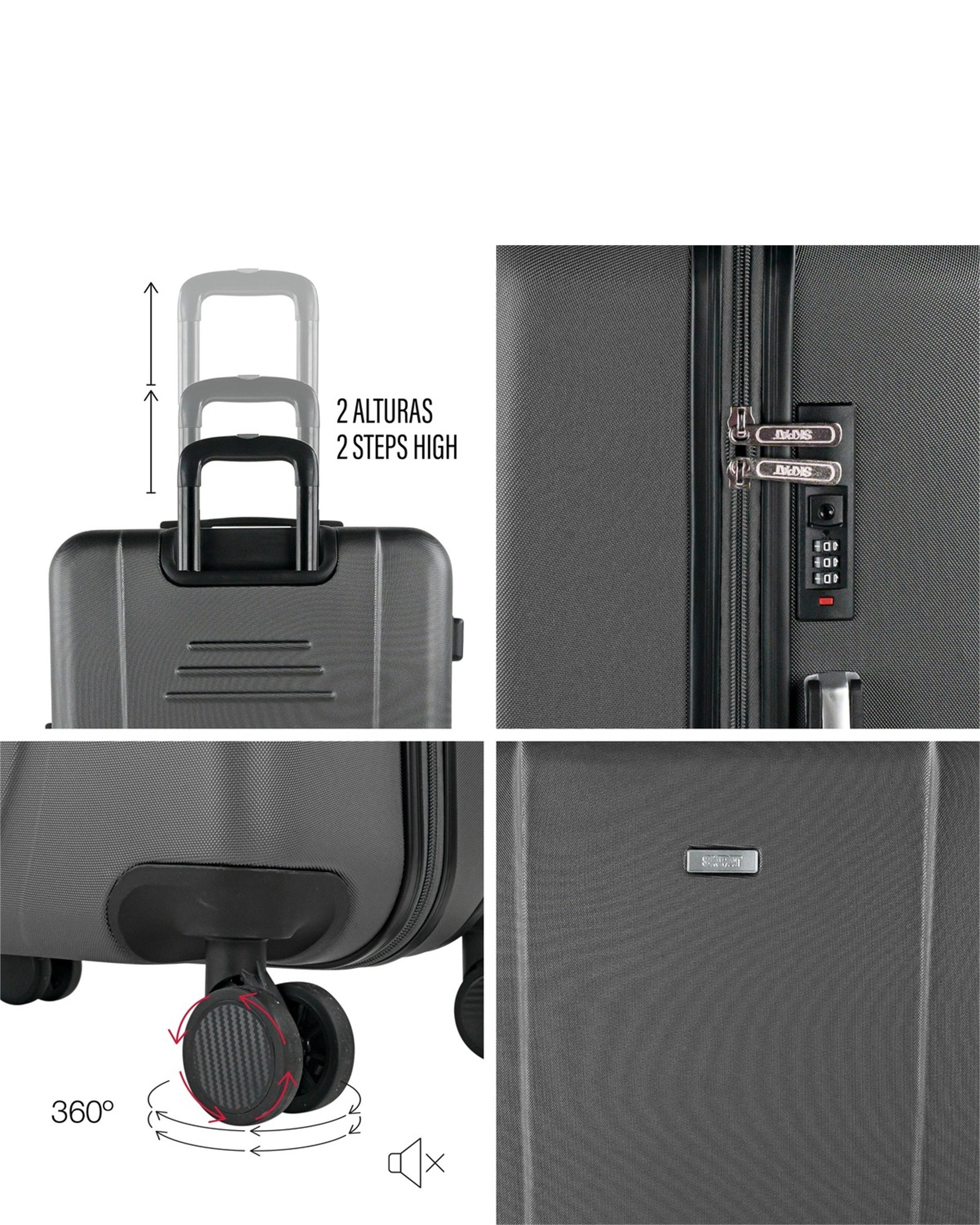 maletas grande Tiber rígida con capacidad 100L - SKPAT - Negro Negro-3