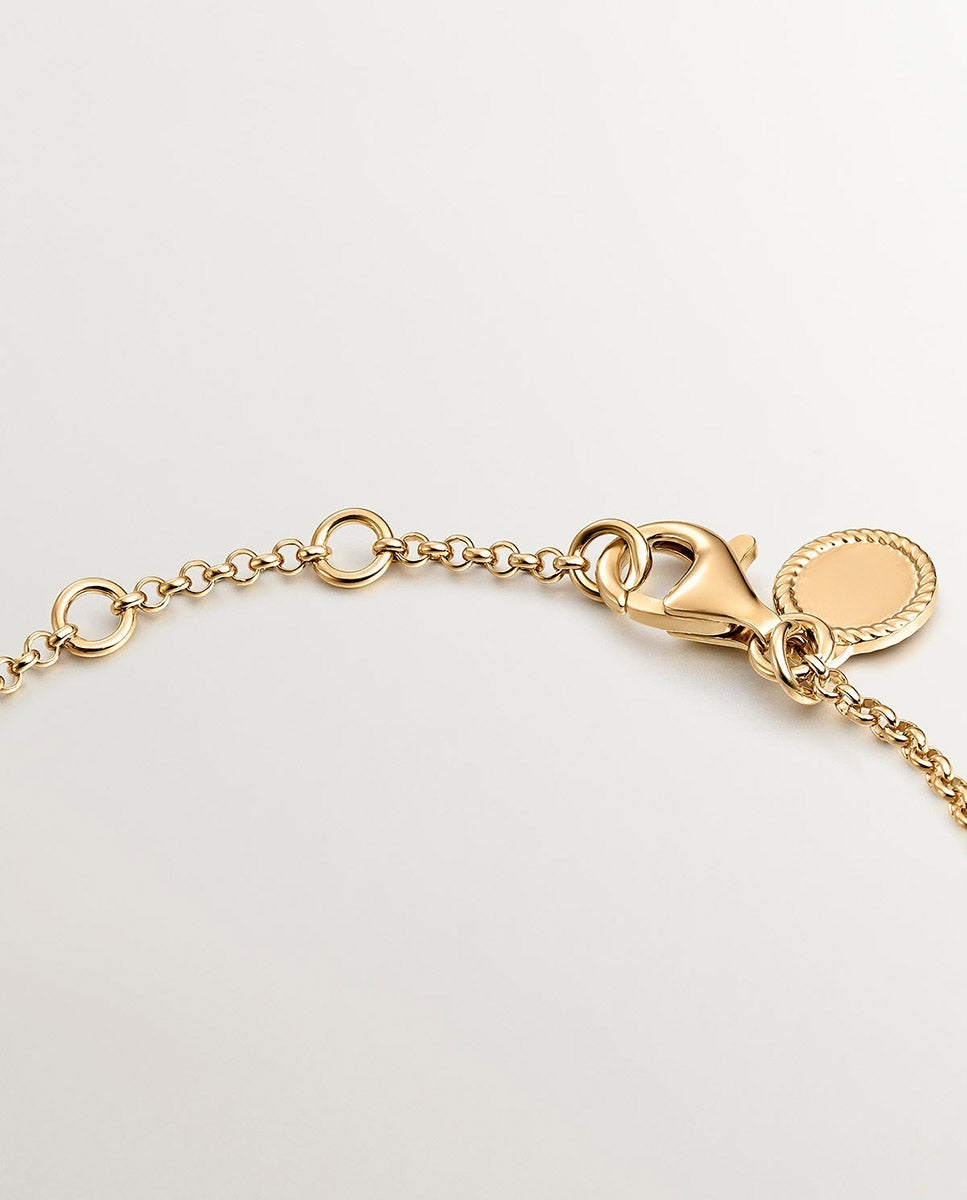 Pulsera de cadena de plata 925 bañada en oro amarillo de 18k con cruz - Dorado Dorado-7