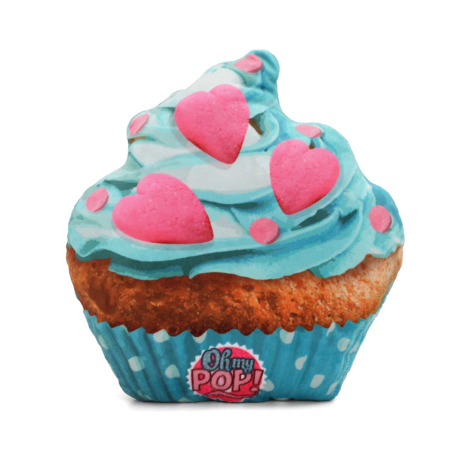 Cojín pillow (grande) Oh My Pop! Cupcake II en color turquesa.