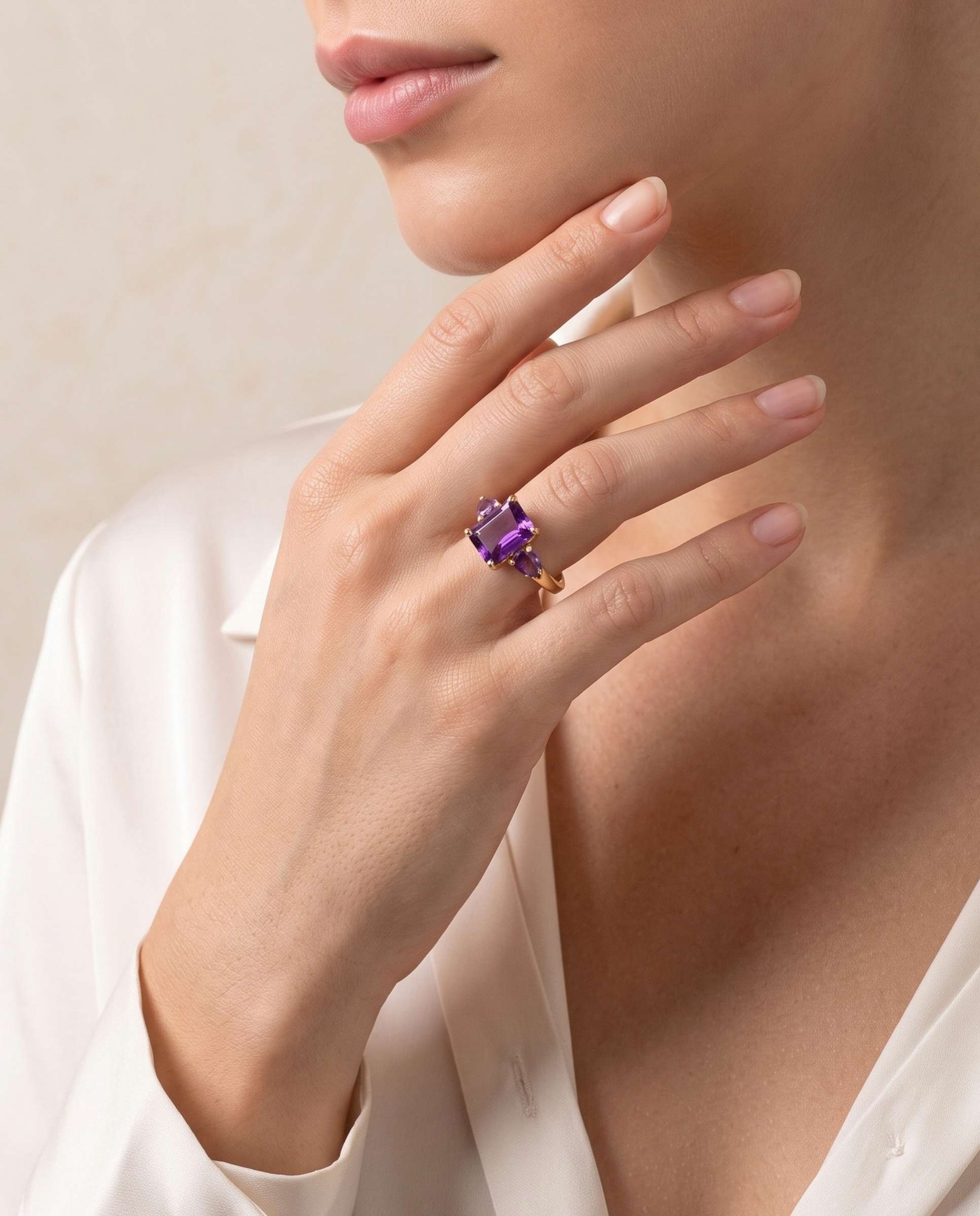 Anillo candy trio amatista - Yanes - Morado Morado-2