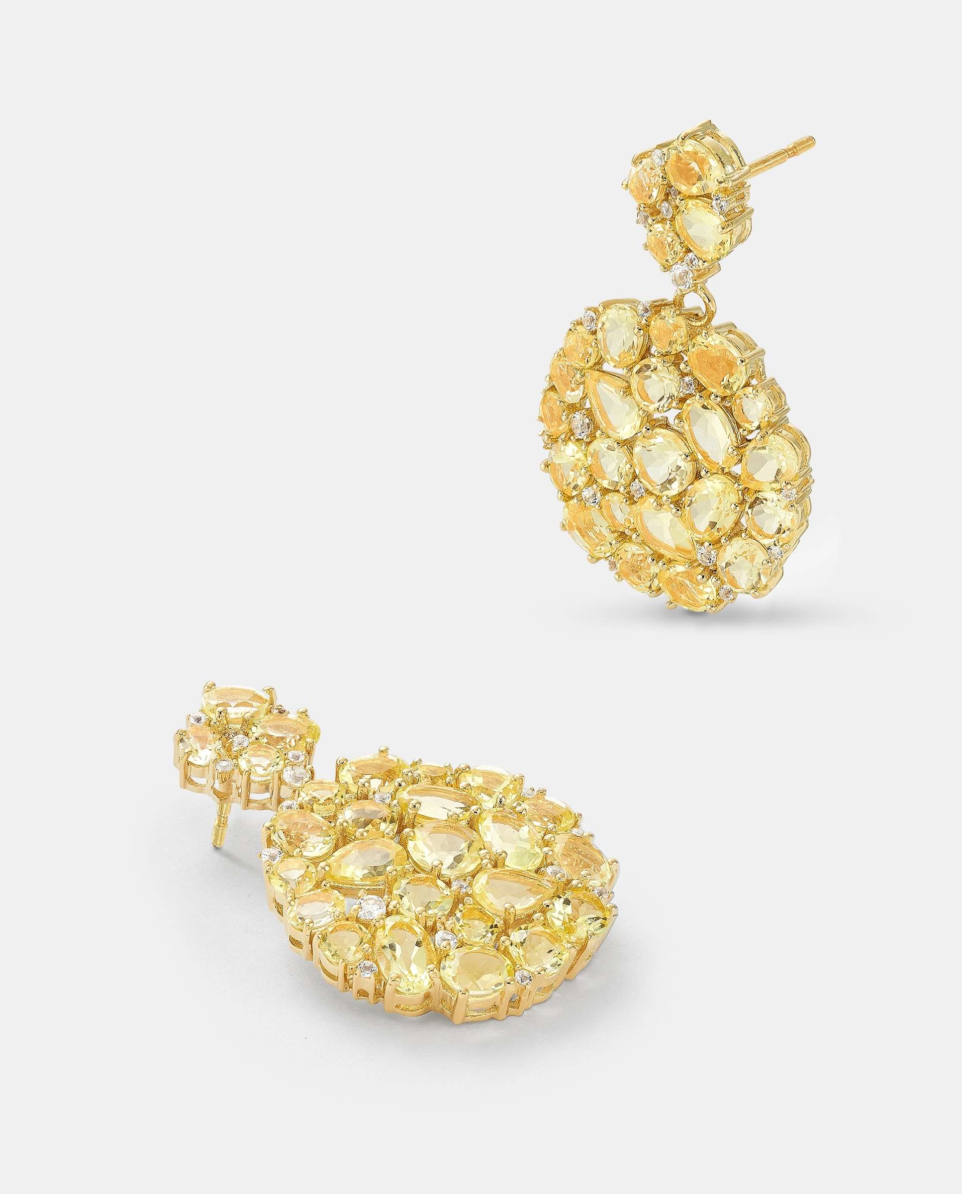 Pendientes tutti frutti cuarzo limón - Yanes - Amarillo limón Amarillo limón-4