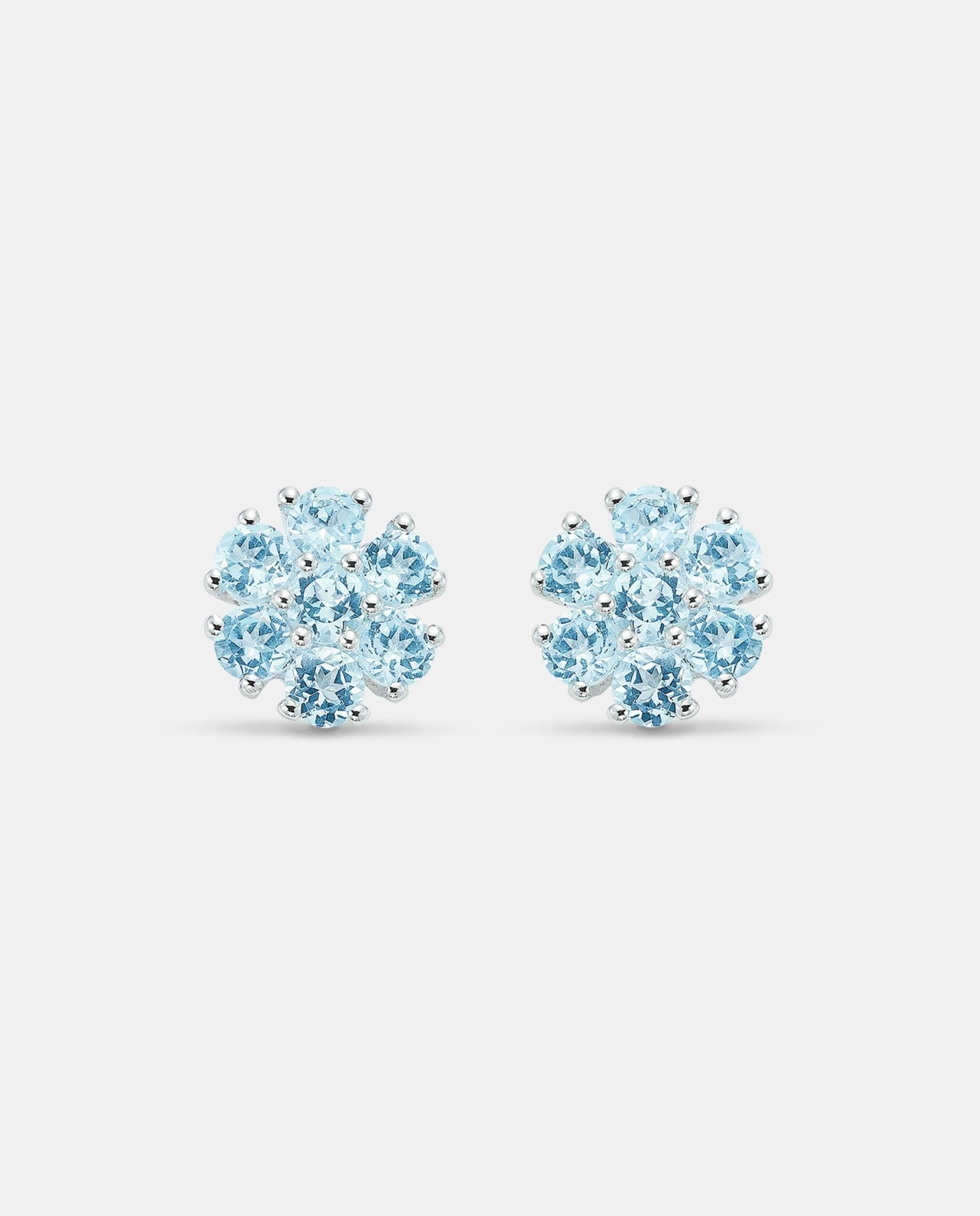 Imagen 0 de Pendientes roseton topacios Azul claro