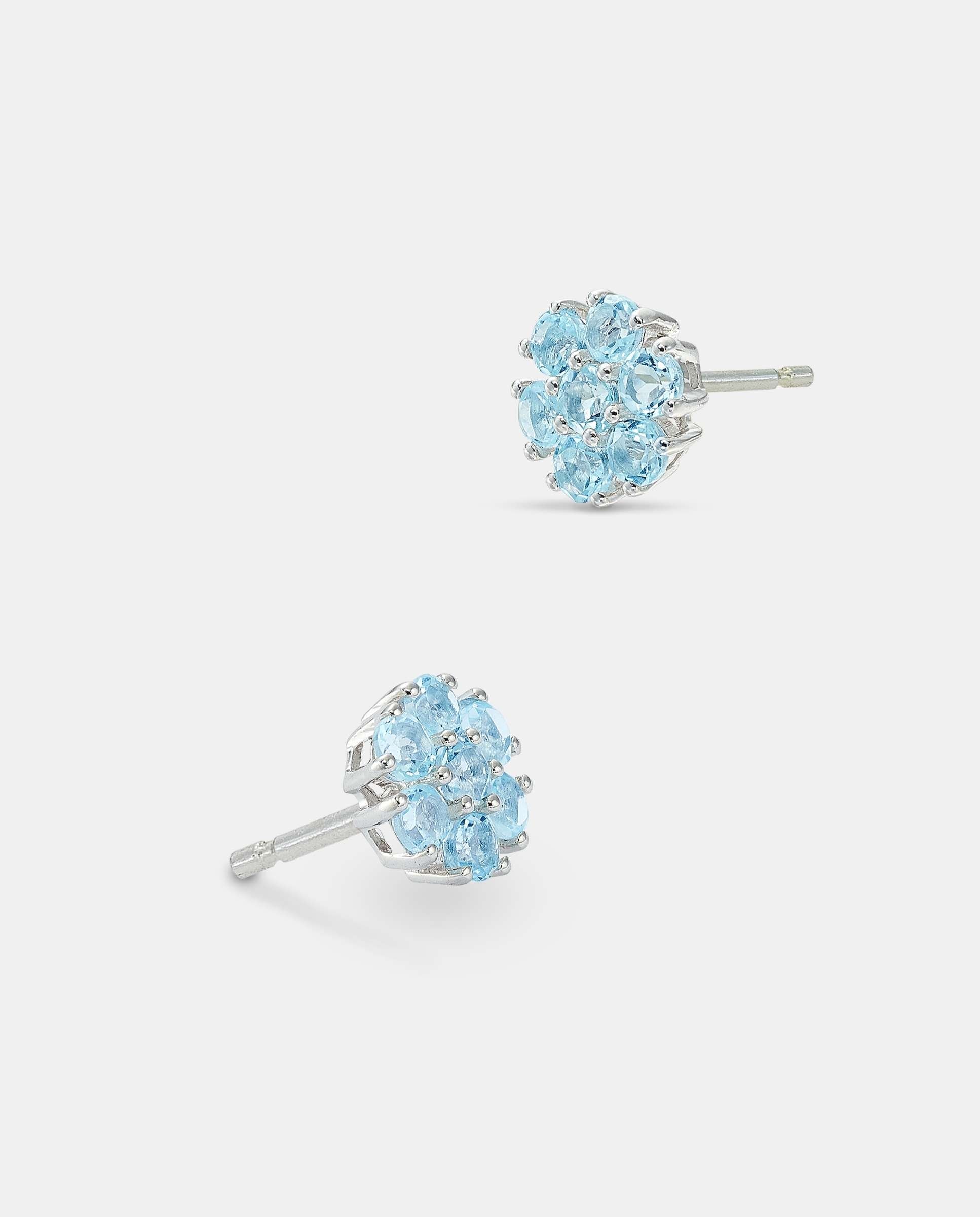 Pendientes roseton topacios - Yanes - Azul claro Azul claro-4