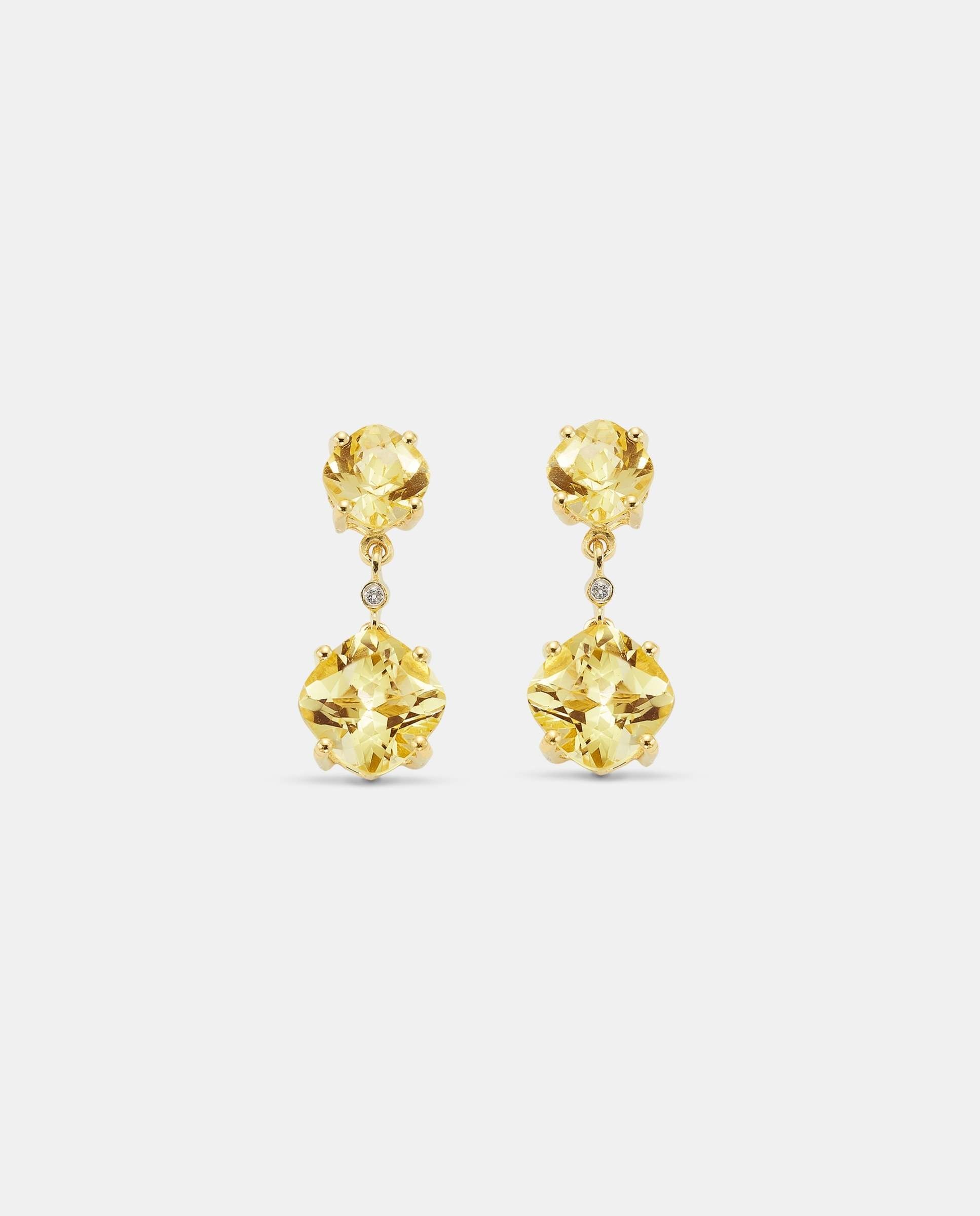 Pendientes duet cuarzo limón - Yanes - Amarillo limón Amarillo limón-1