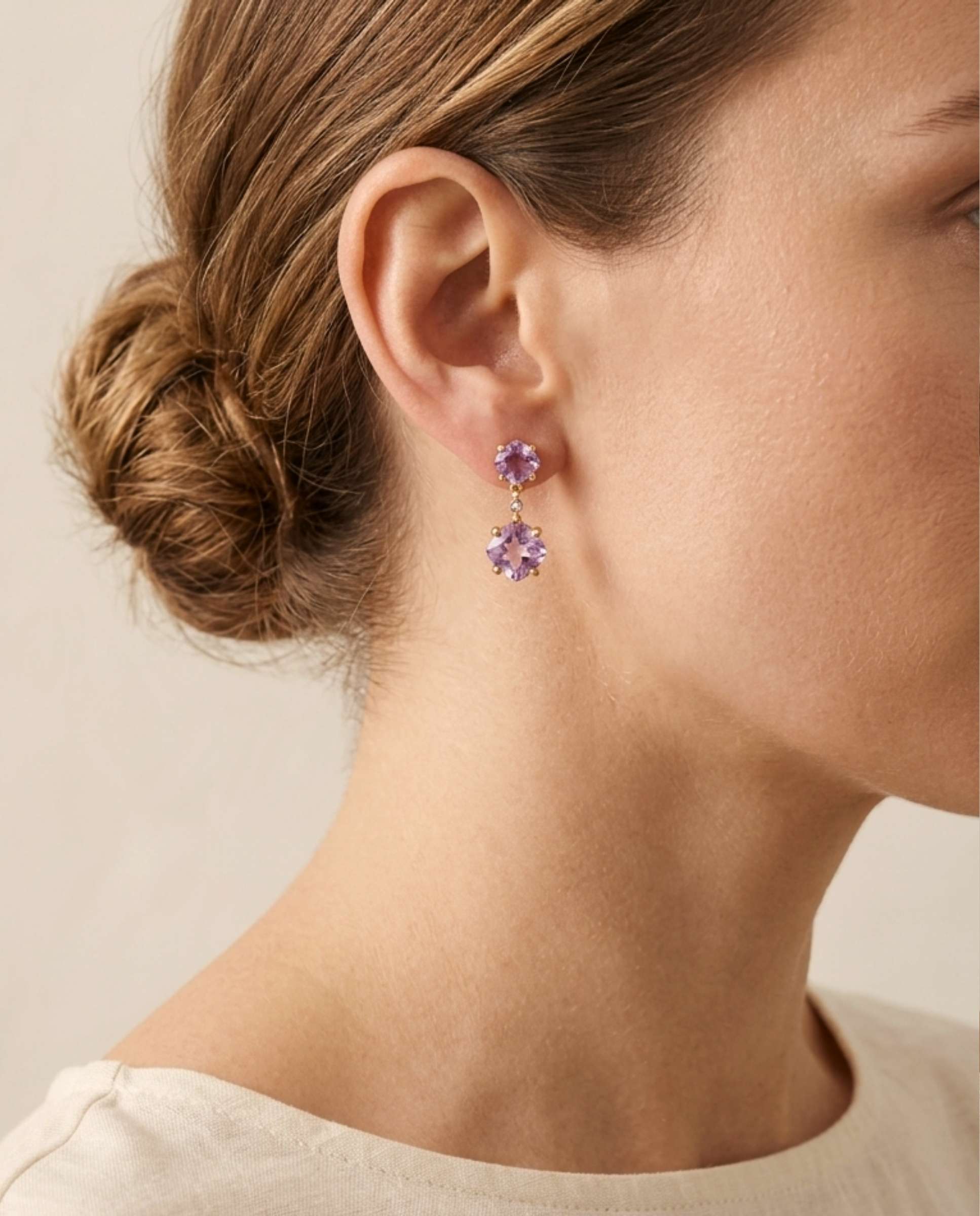 Pendientes duet amatista - Yanes - Morado Morado-2