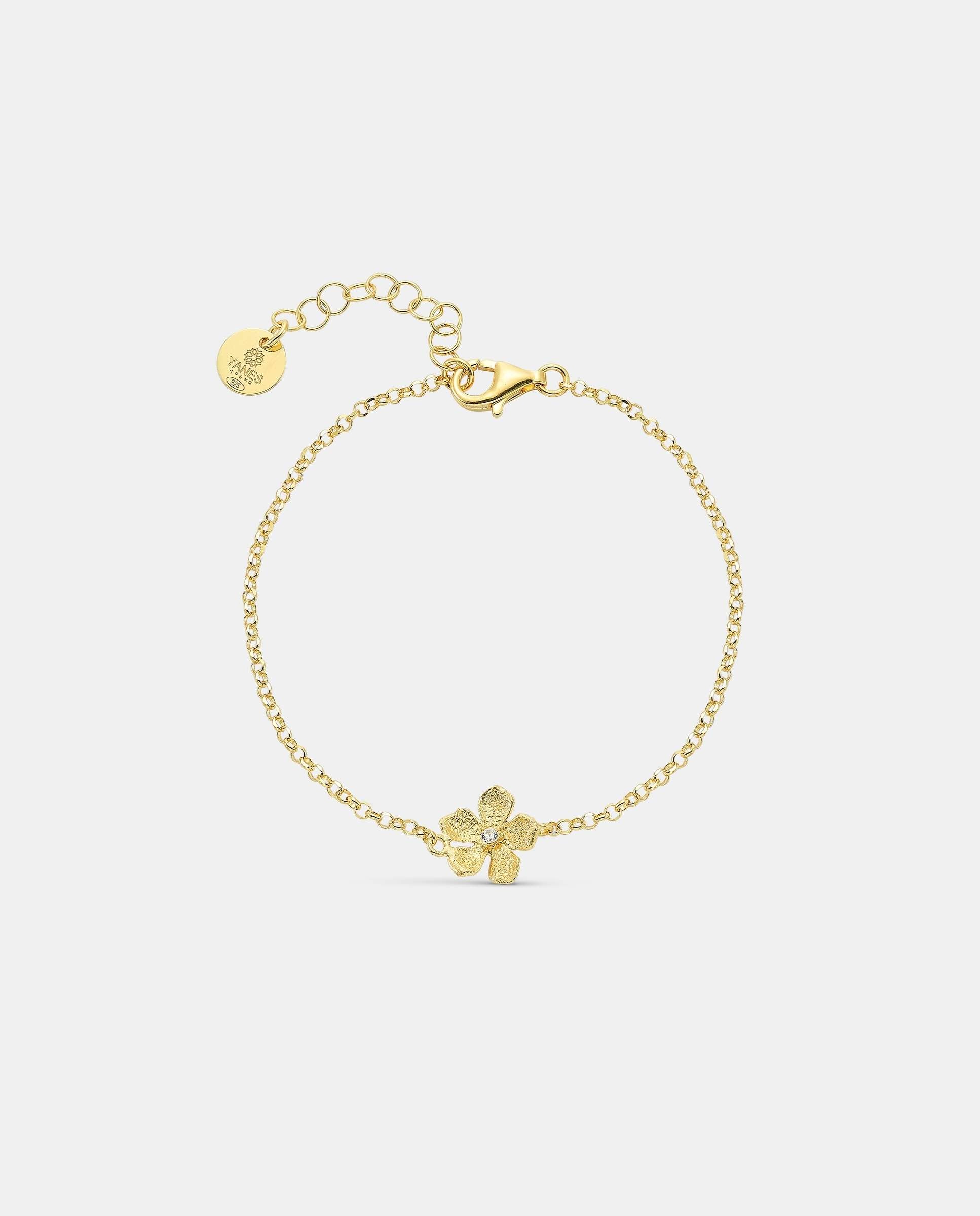 Imagen 0 de Pulsera de cadena flor Dorado