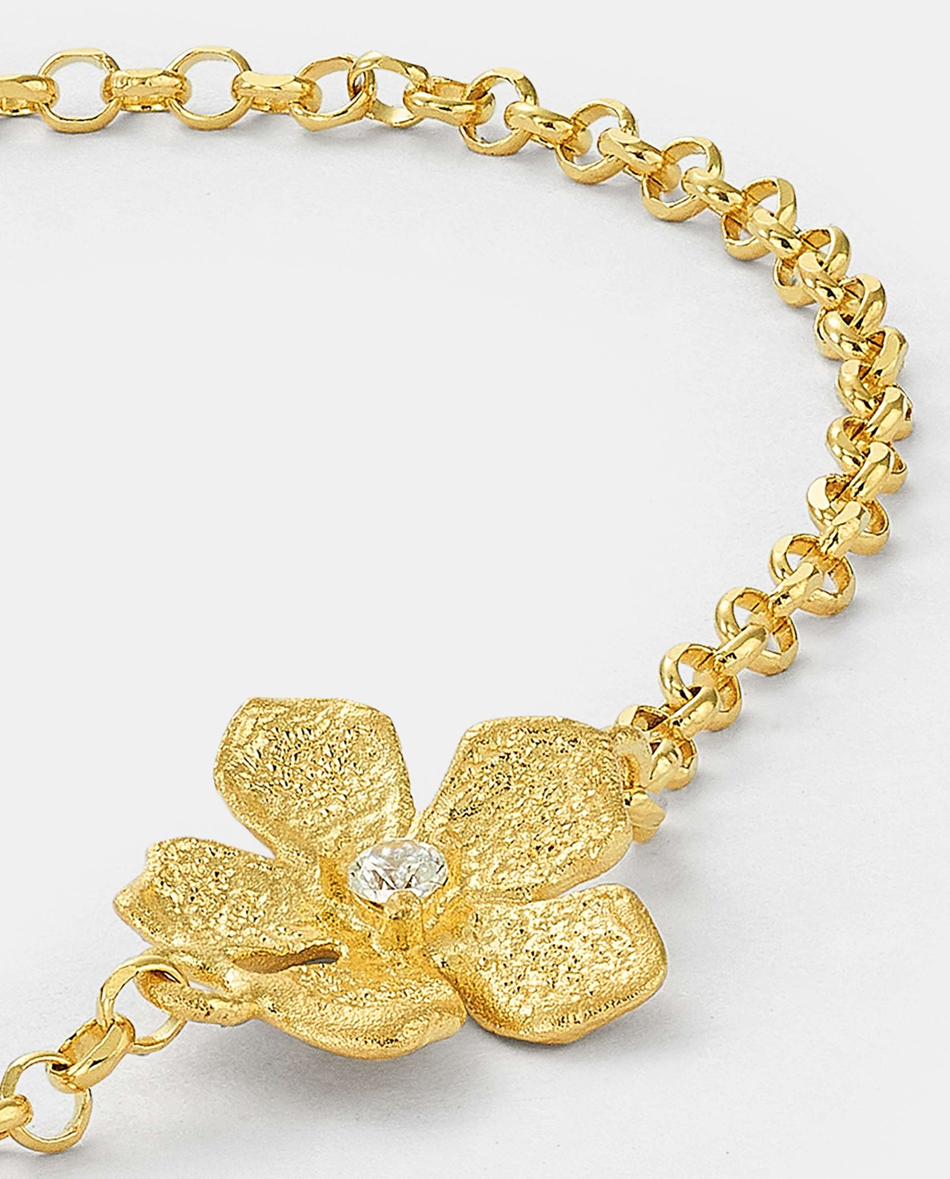 Pulsera de cadena flor - Yanes - Dorado Dorado-3