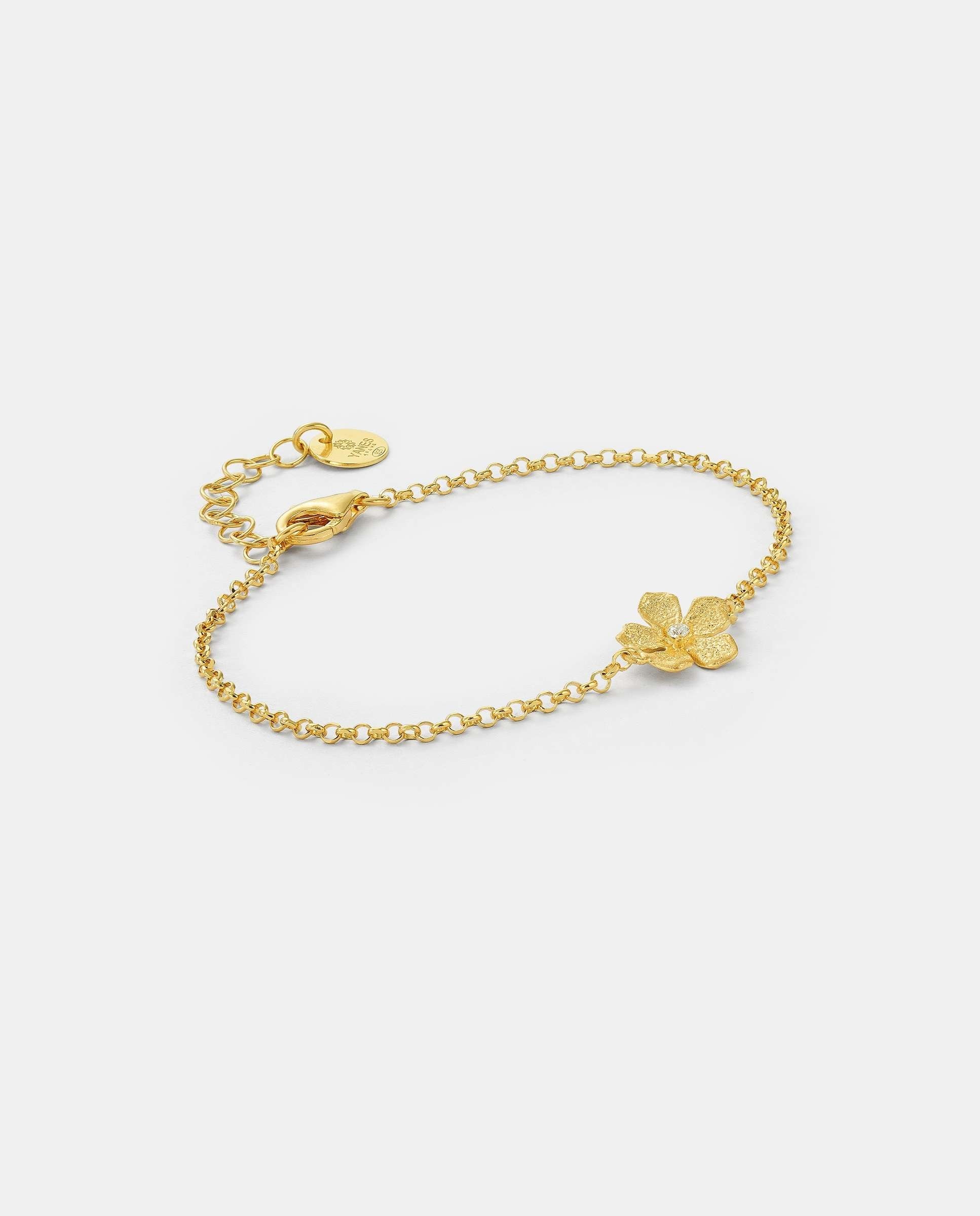 Pulsera de cadena flor - Yanes - Dorado Dorado-4