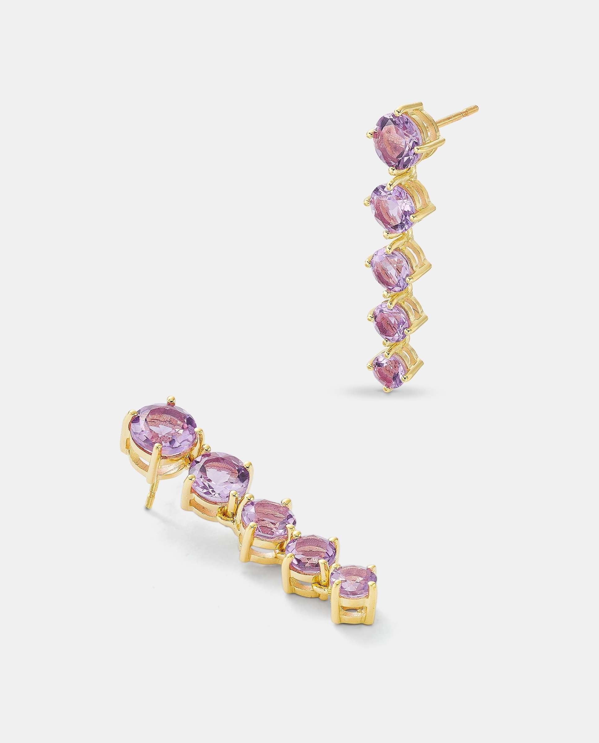 Pendientes line amatista - Yanes - Morado Morado-4