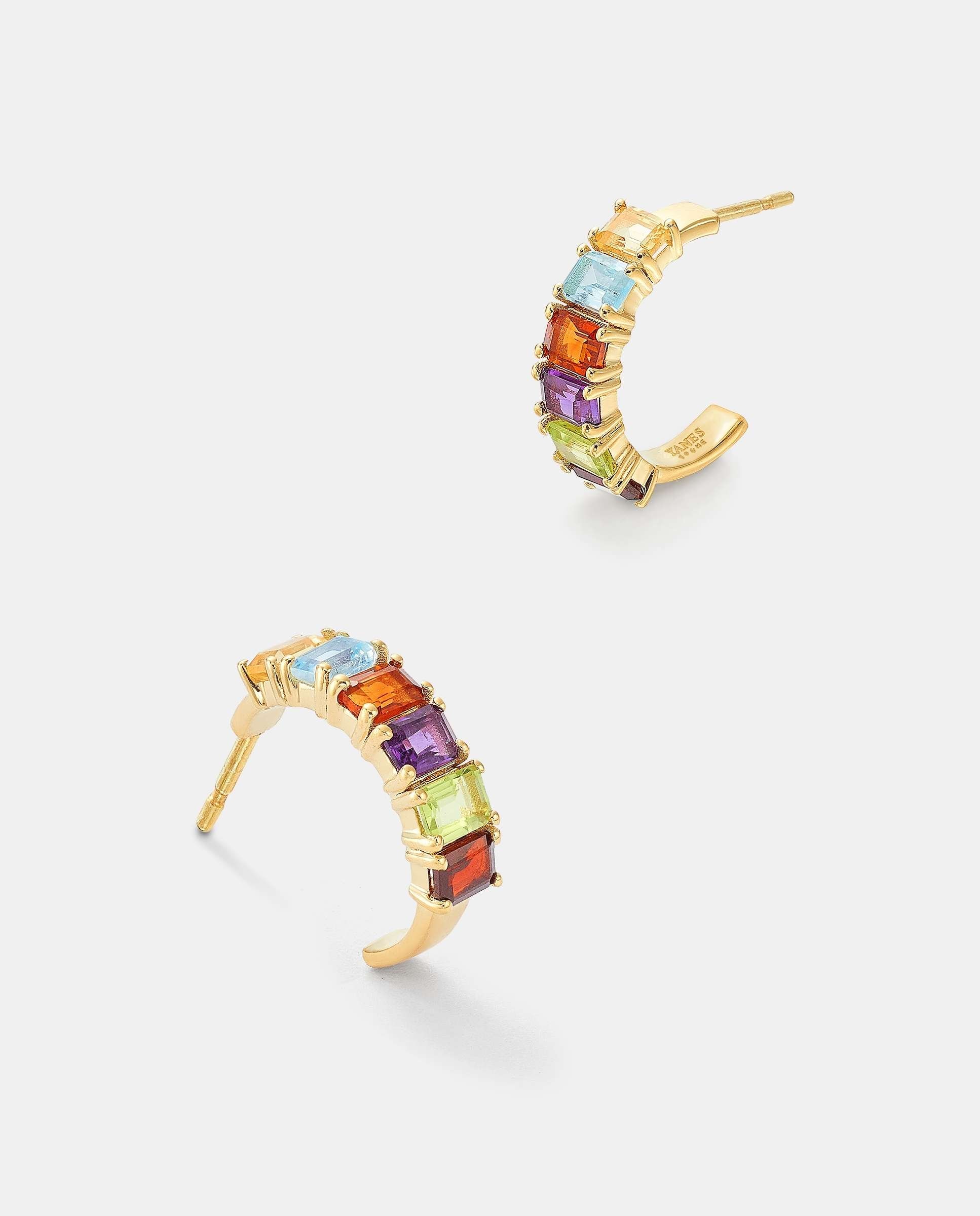 Pendientes baguette gemas - Yanes - Multicolor Multicolor-4
