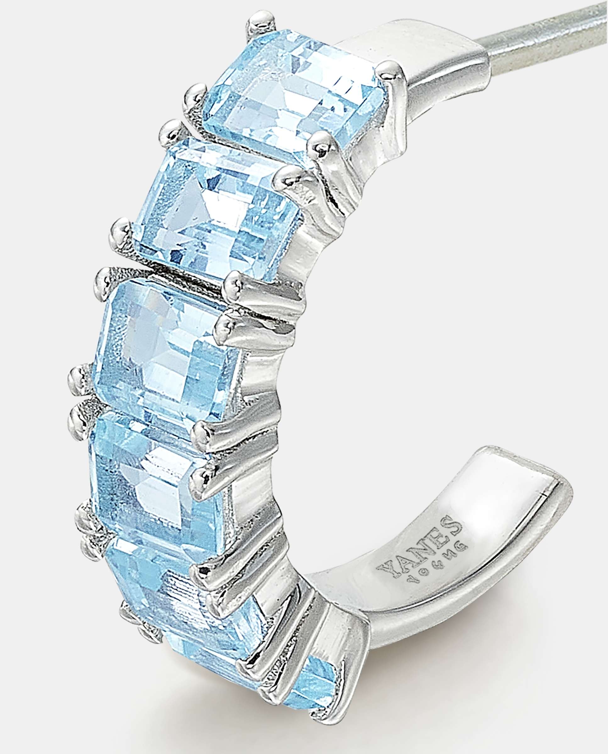 Pendientes baguette topacio - Yanes - Azul claro Azul claro-3