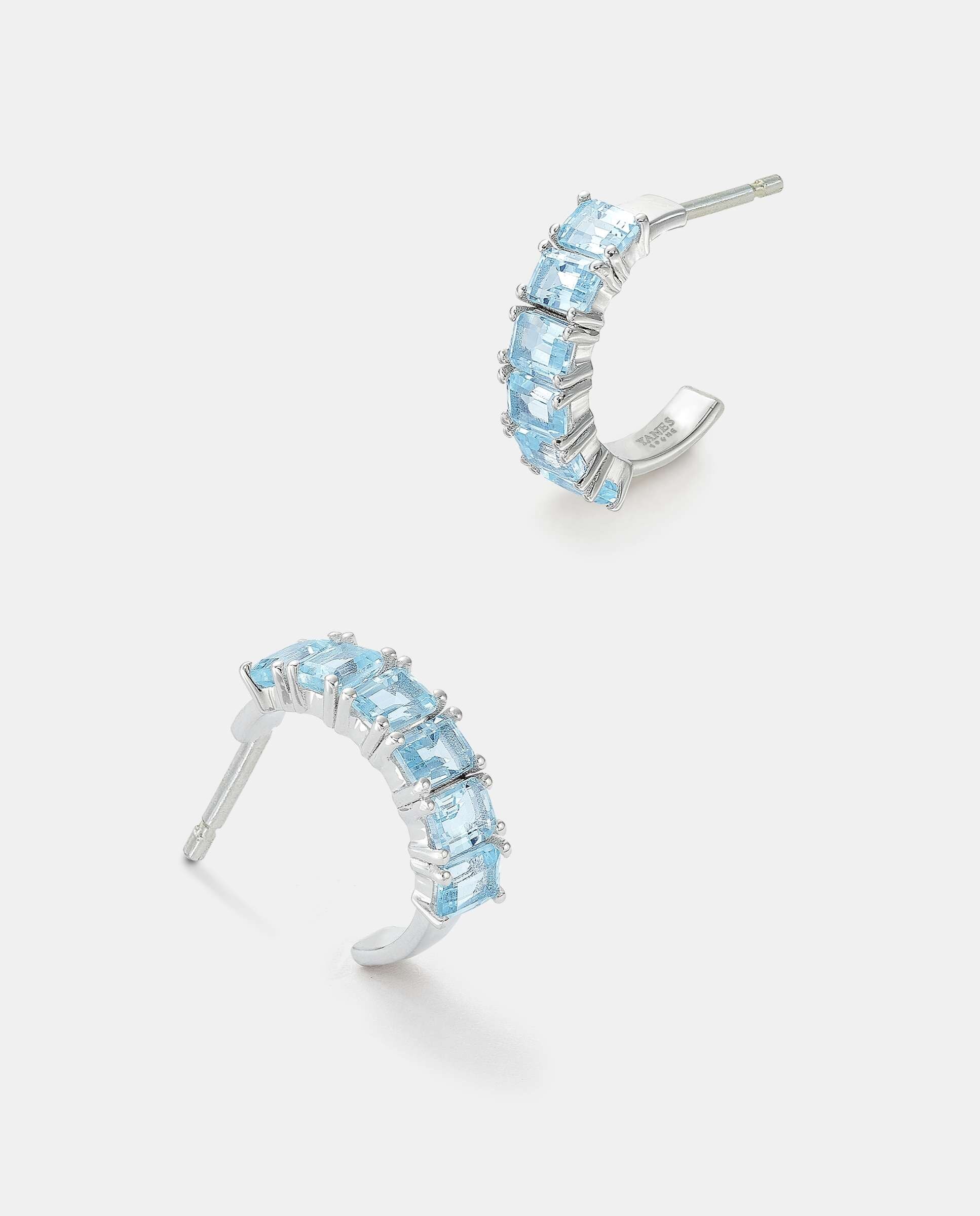 Pendientes baguette topacio - Yanes - Azul claro Azul claro-4