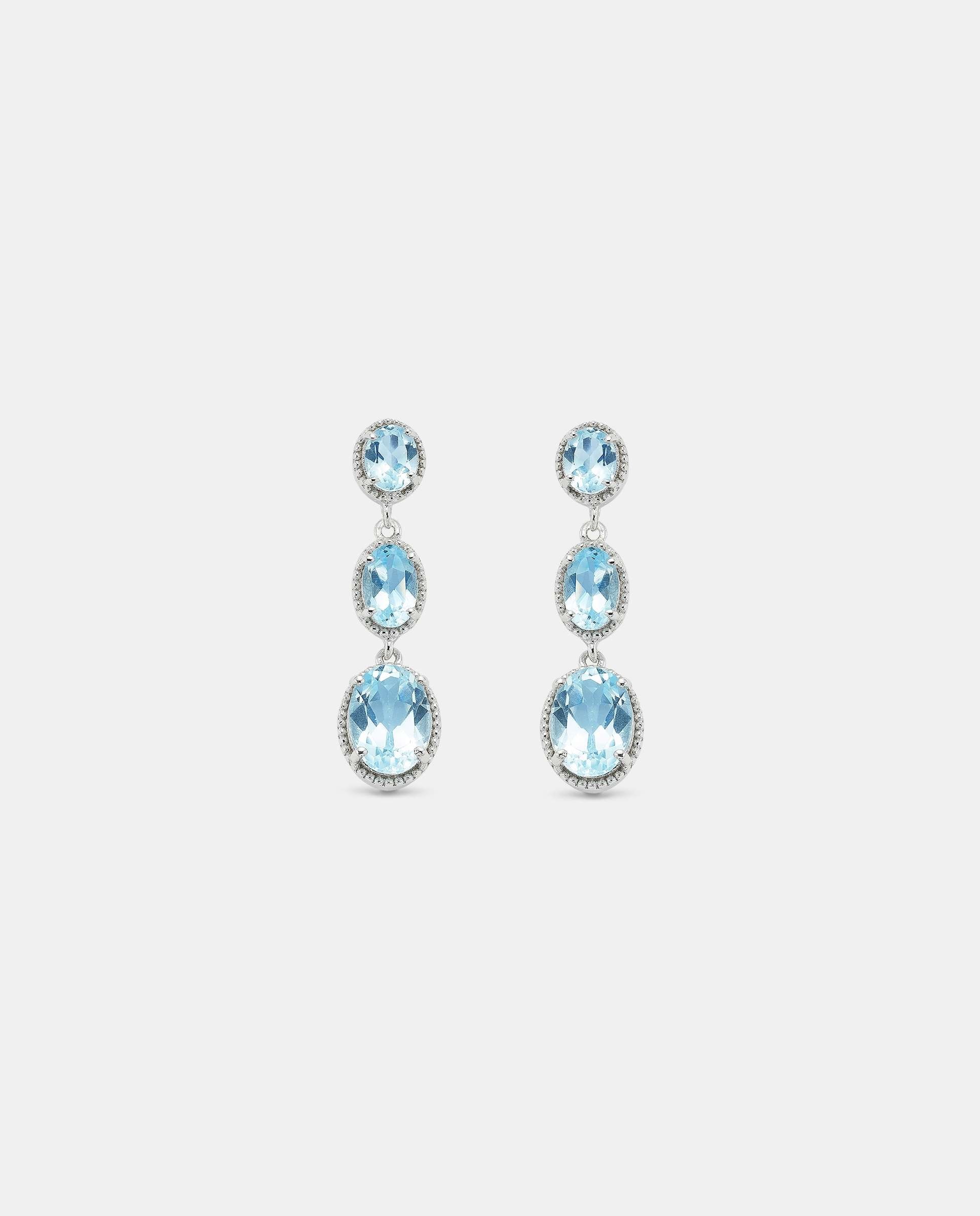 Pendientes oval topacio - Yanes - Azul claro Azul claro-1