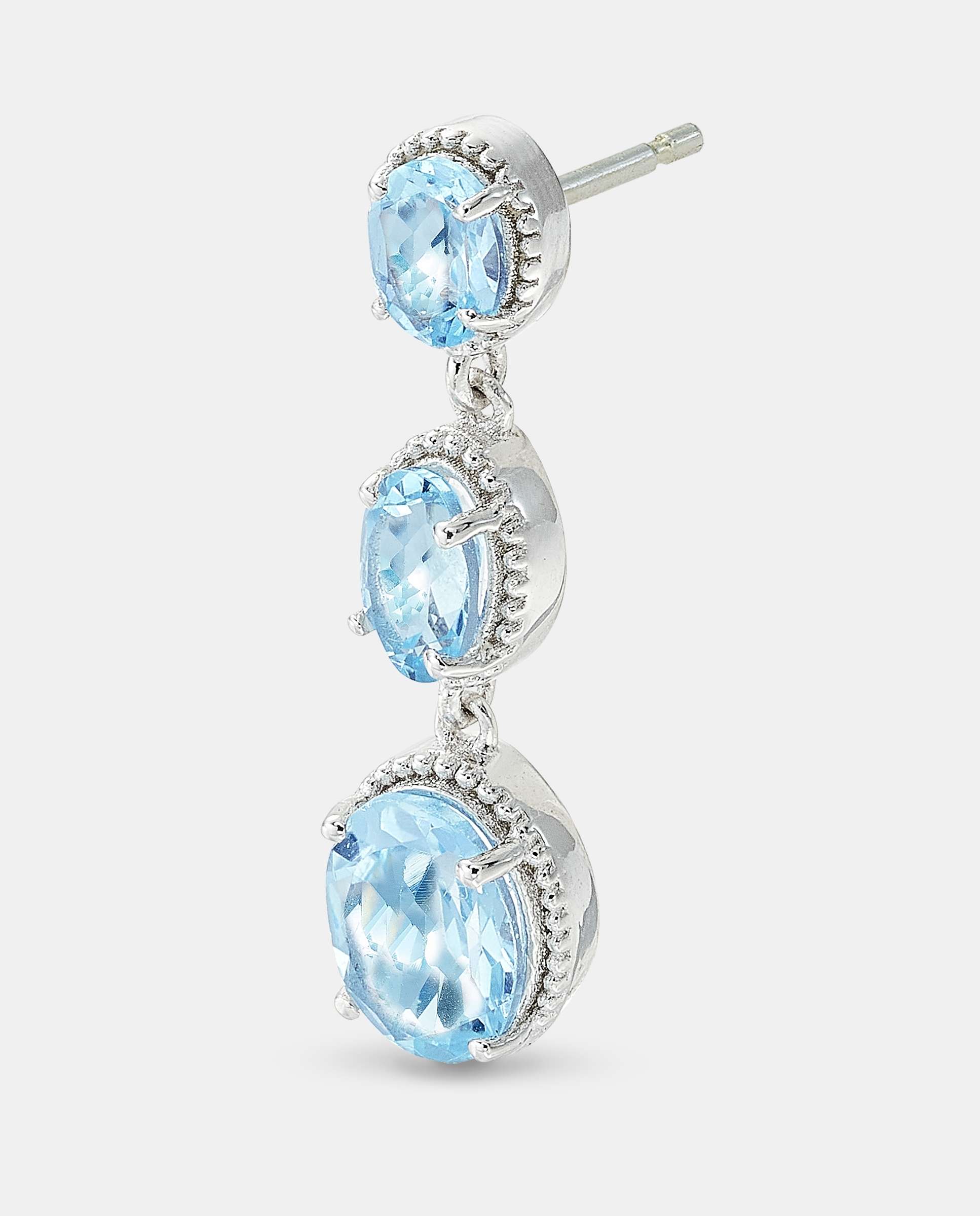 Pendientes oval topacio - Yanes - Azul claro Azul claro-3