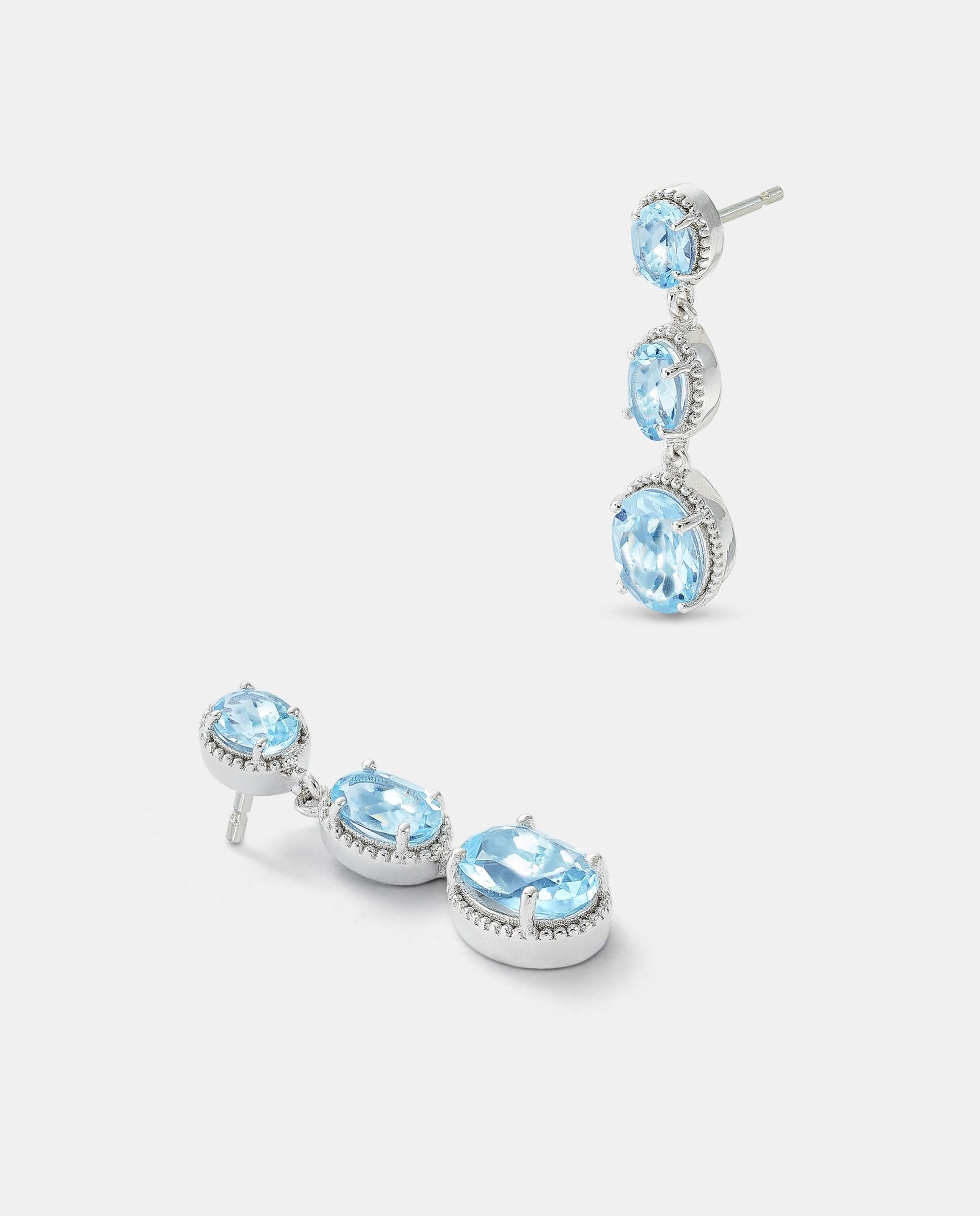 Pendientes oval topacio - Yanes - Azul claro Azul claro-4