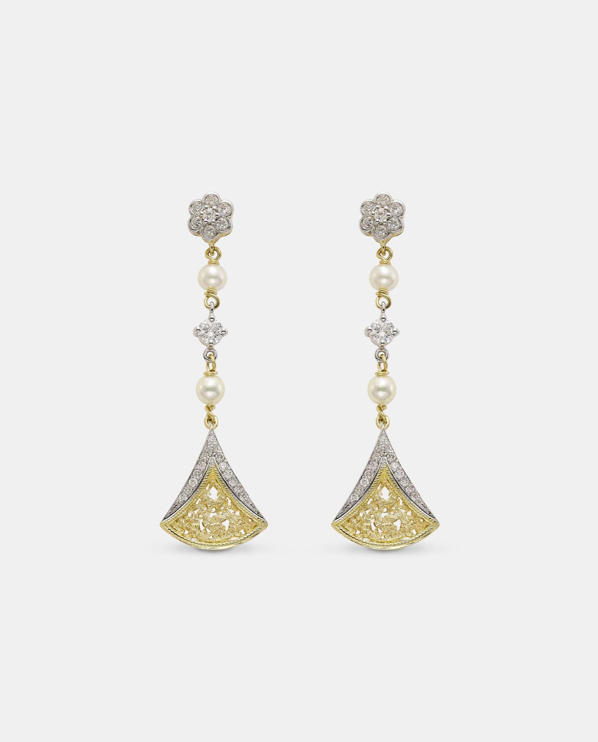 Pendientes medina diamantes y perlas - Yanes - Perla Perla-1