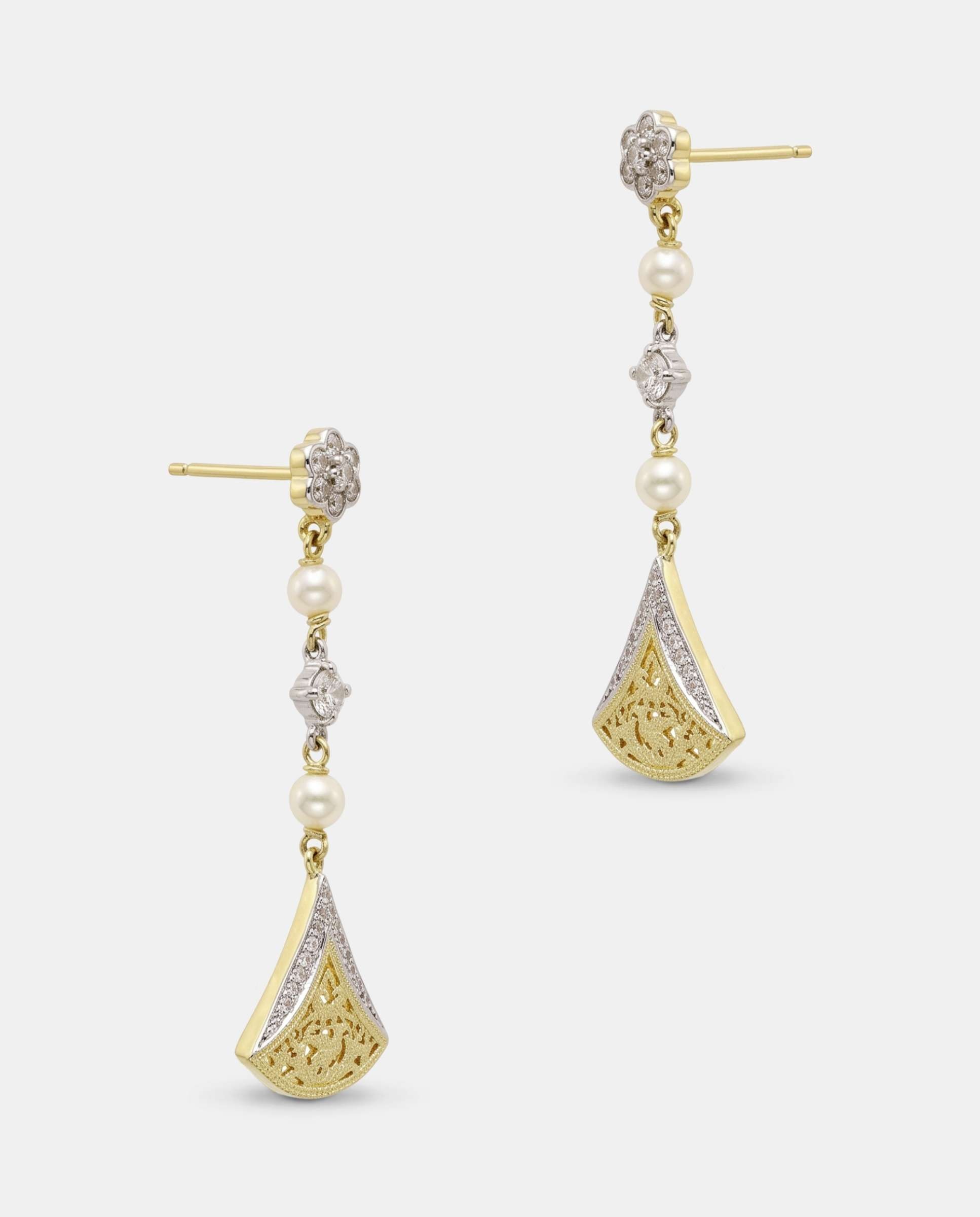 Pendientes medina diamantes y perlas - Yanes - Perla Perla-4