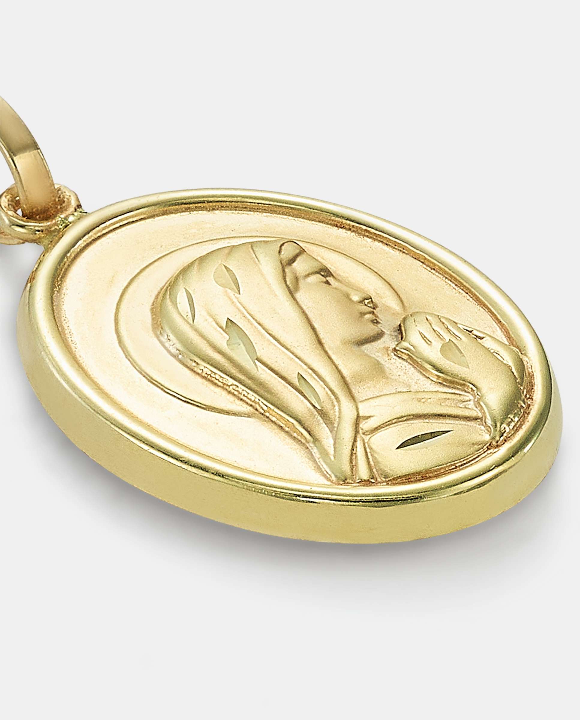 Medalla virgen orando - Yanes - Dorado Dorado-3