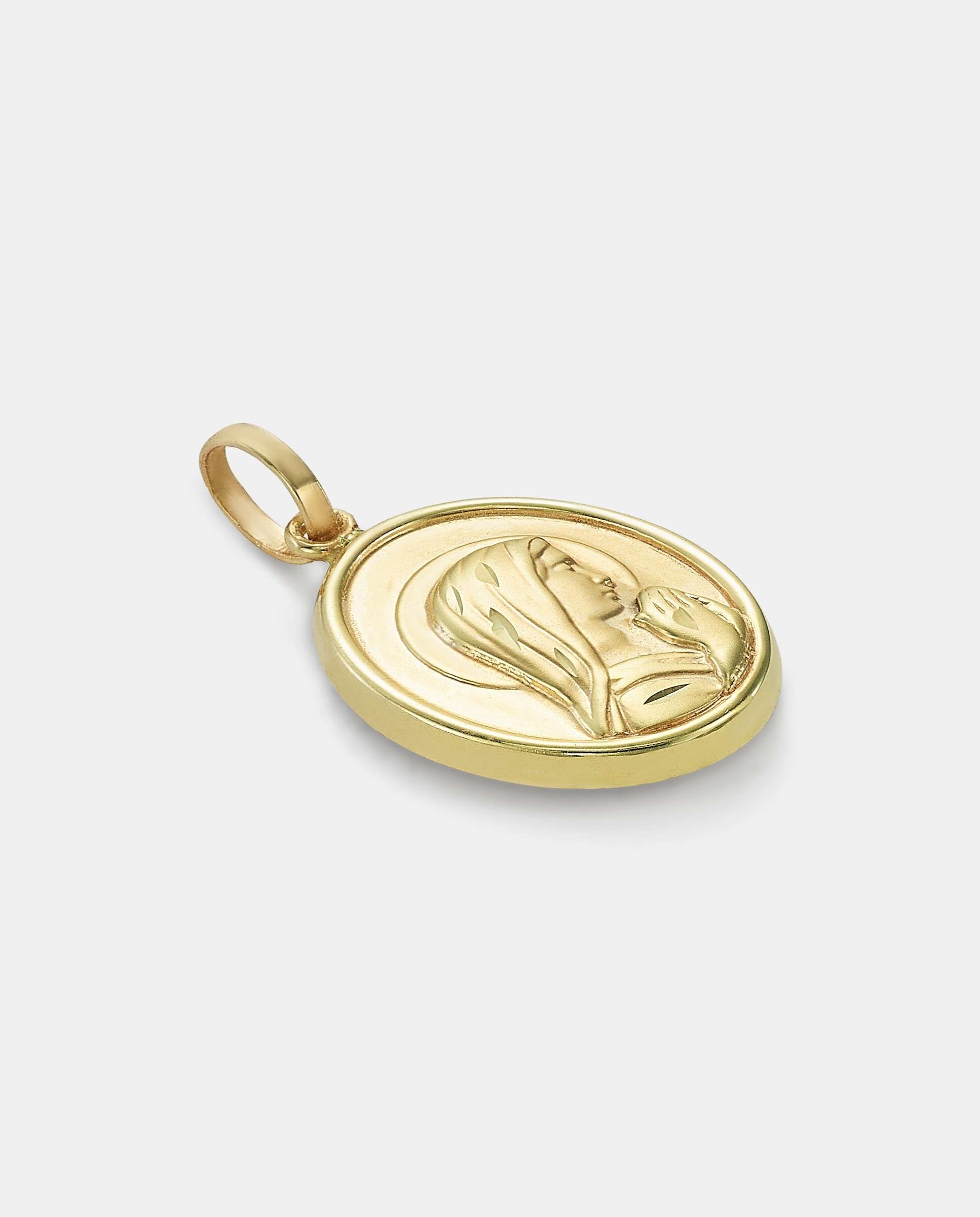 Medalla virgen orando - Yanes - Dorado Dorado-4