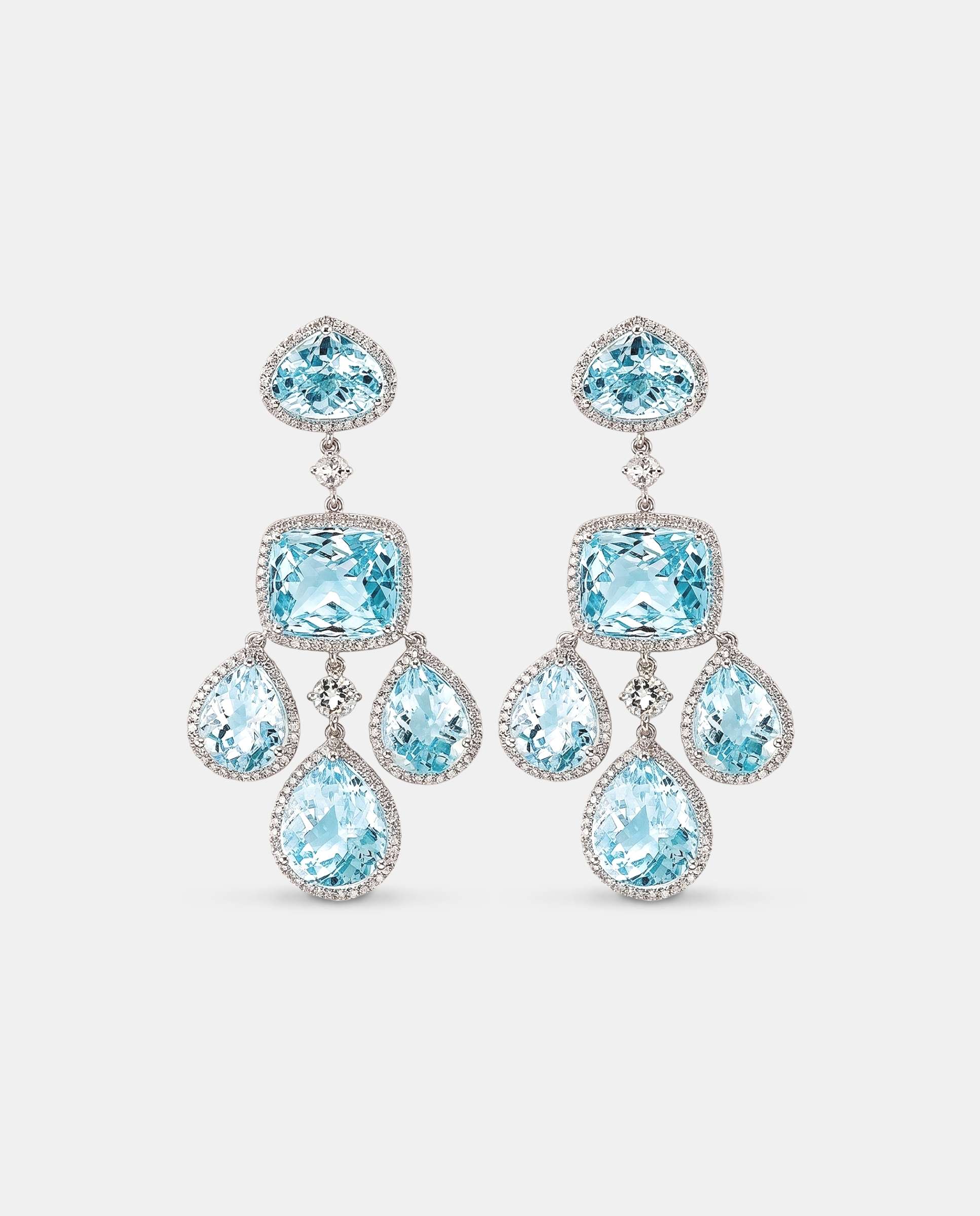 Imagen 0 de Pendientes victoria topacios y diamantes Azul claro