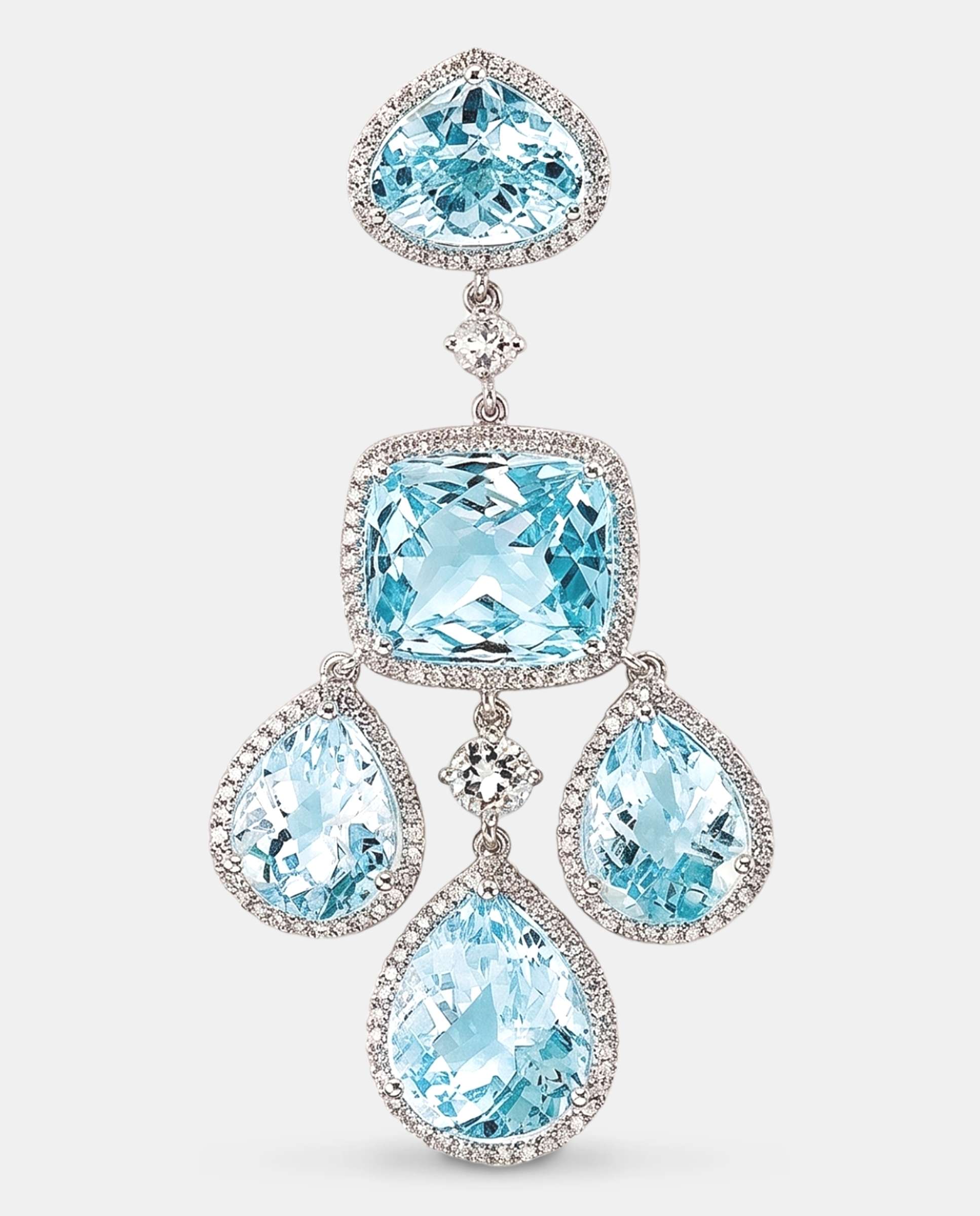 Pendientes victoria topacios y diamantes - Yanes - Azul claro Azul claro-3