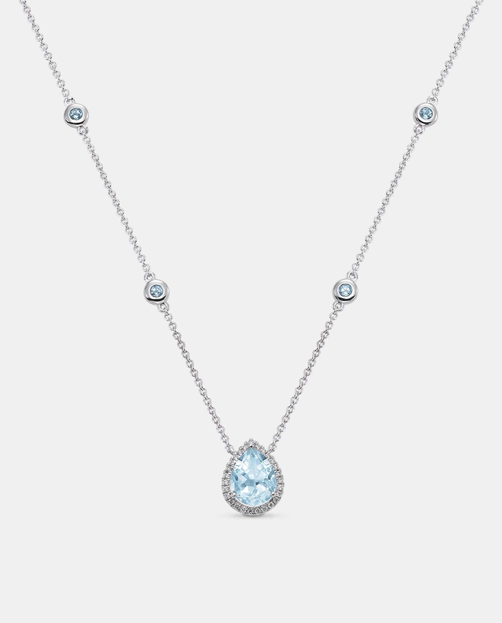 Colgante victoria drop topacio y diamantes - Yanes - Azul claro Azul claro-1
