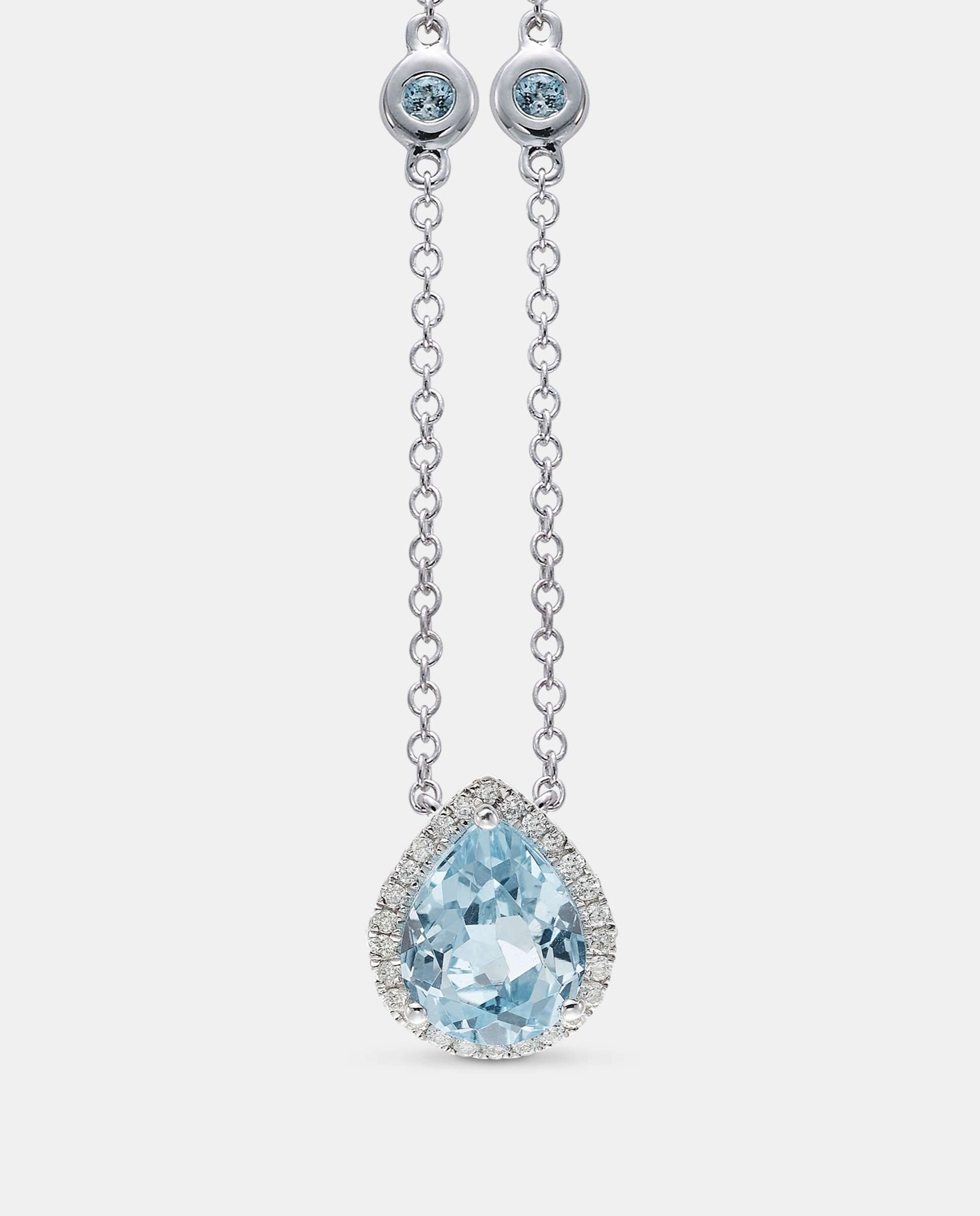 Colgante victoria drop topacio y diamantes - Yanes - Azul claro Azul claro-3