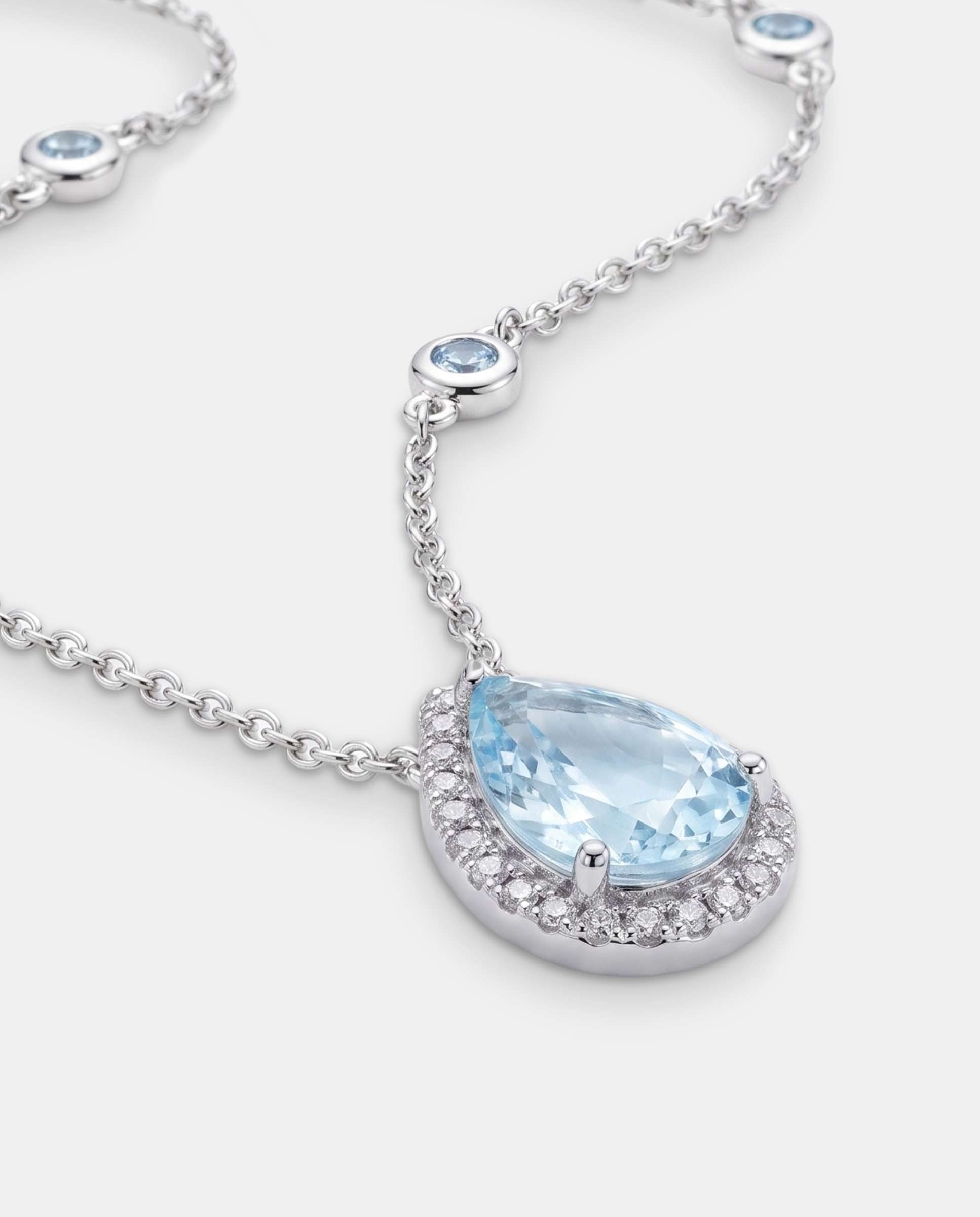 Colgante victoria drop topacio y diamantes - Yanes - Azul claro Azul claro-4
