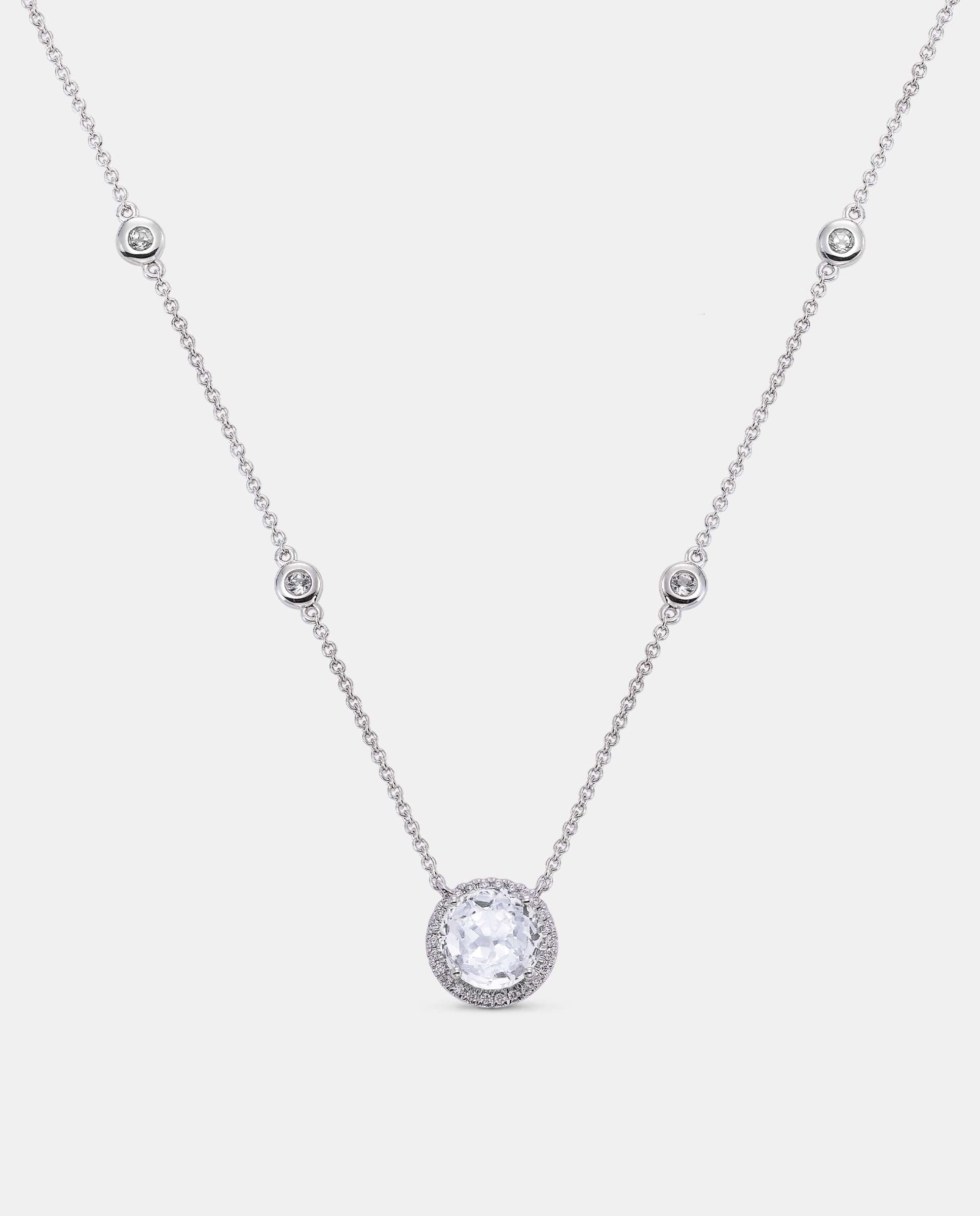 Imagen 0 de Colgante victoria round topacio y diamantes Brillo