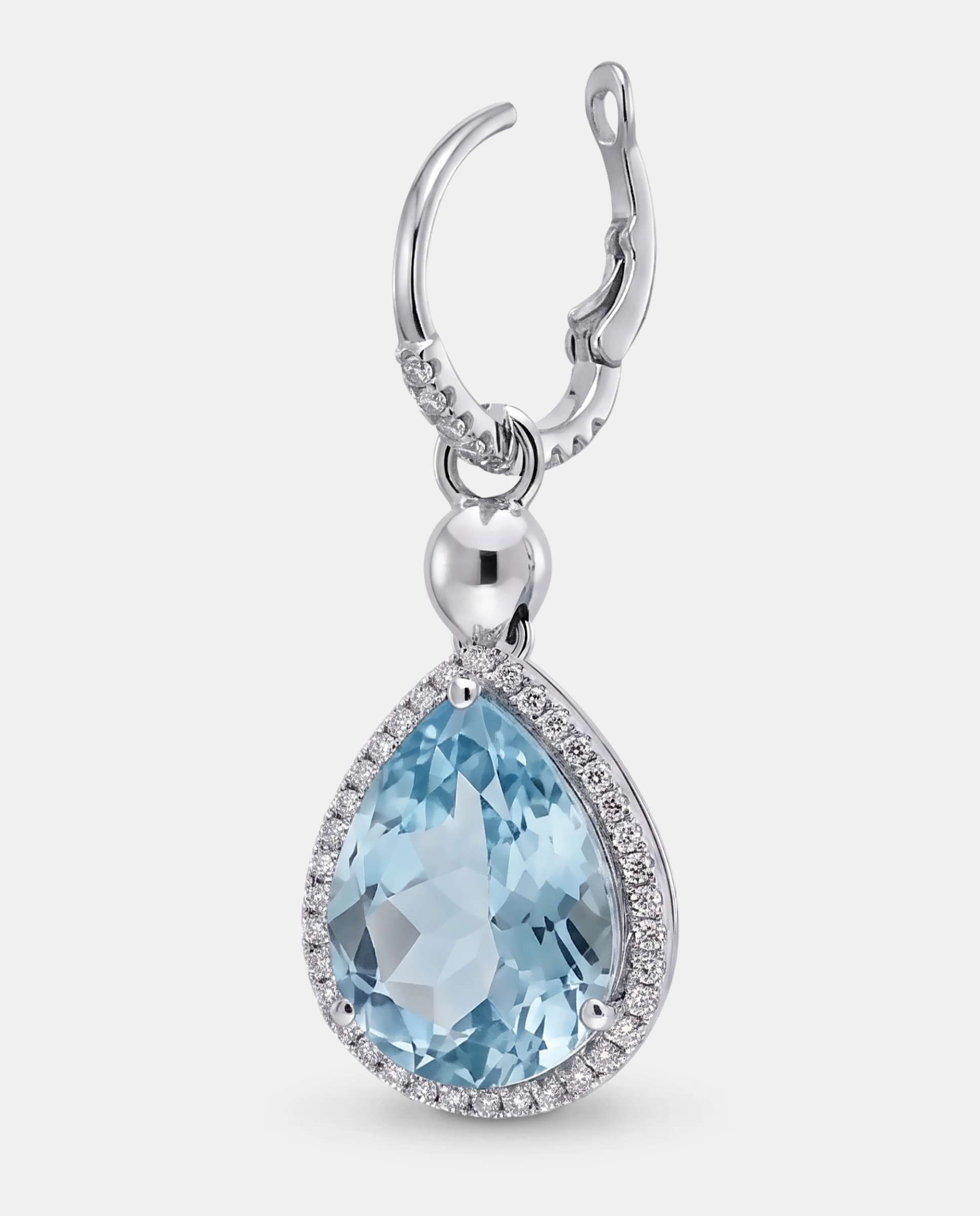Pendientes victoria desmontables topacios y diamantes - Yanes - Azul claro Azul claro-3