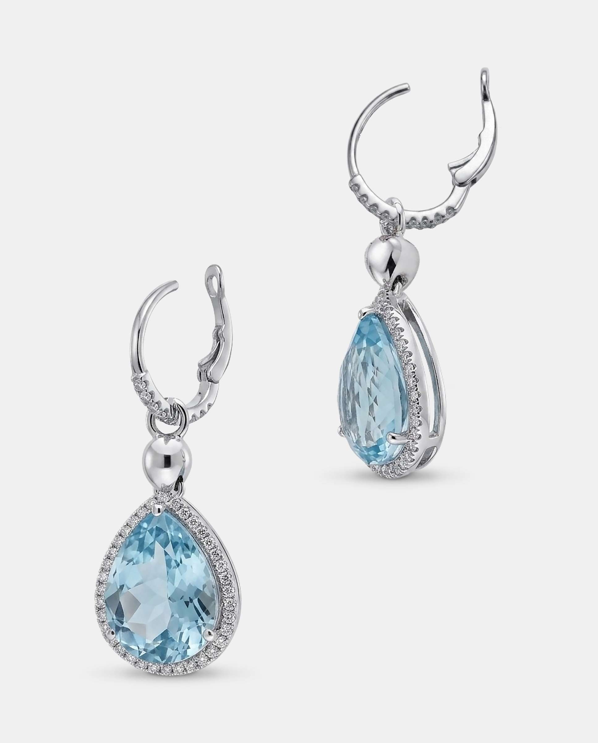 Pendientes victoria desmontables topacios y diamantes - Yanes - Azul claro Azul claro-4
