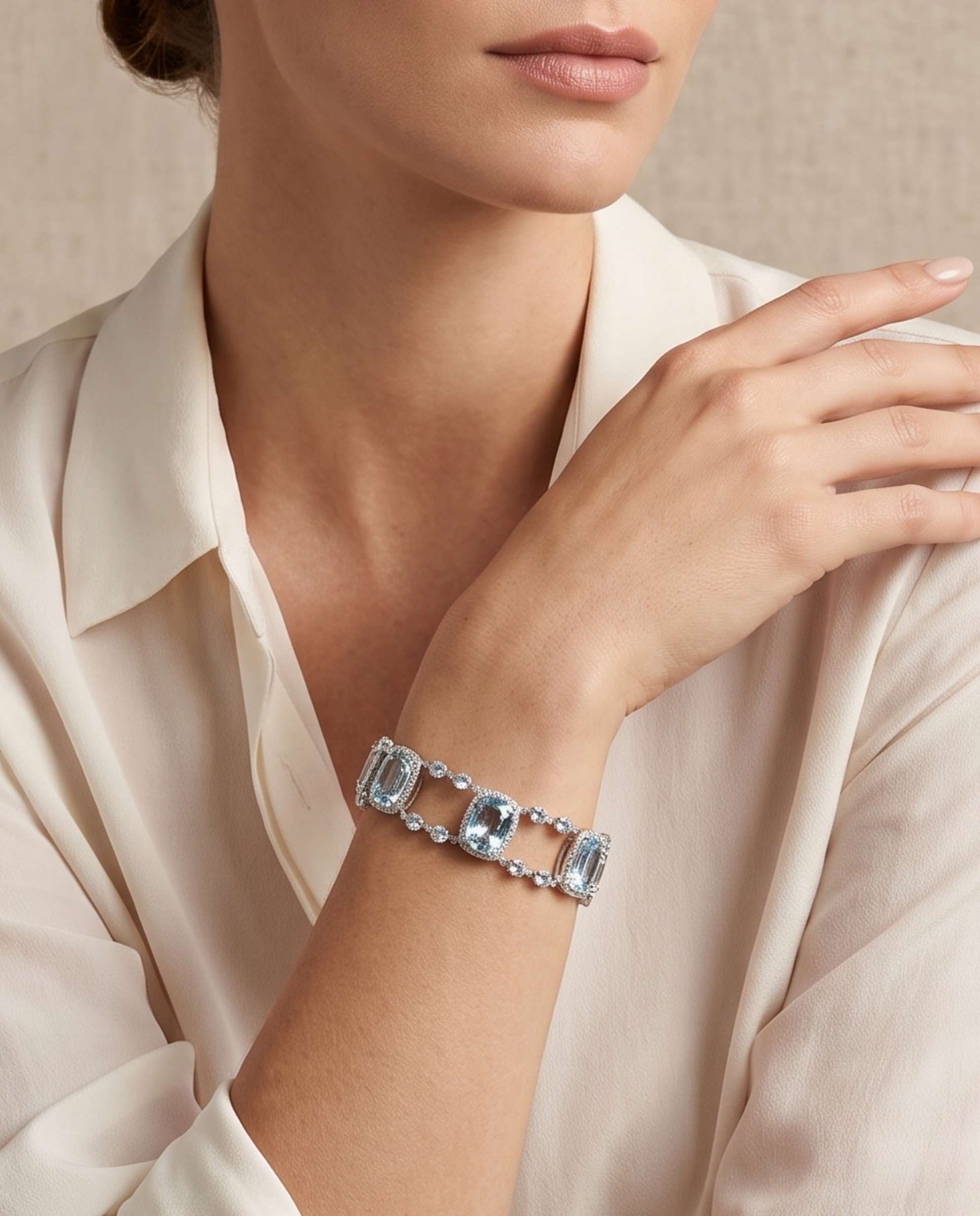 Imagen 2 de Pulsera victoria topacios y diamantes - Yanes - Azul claro Azul claro