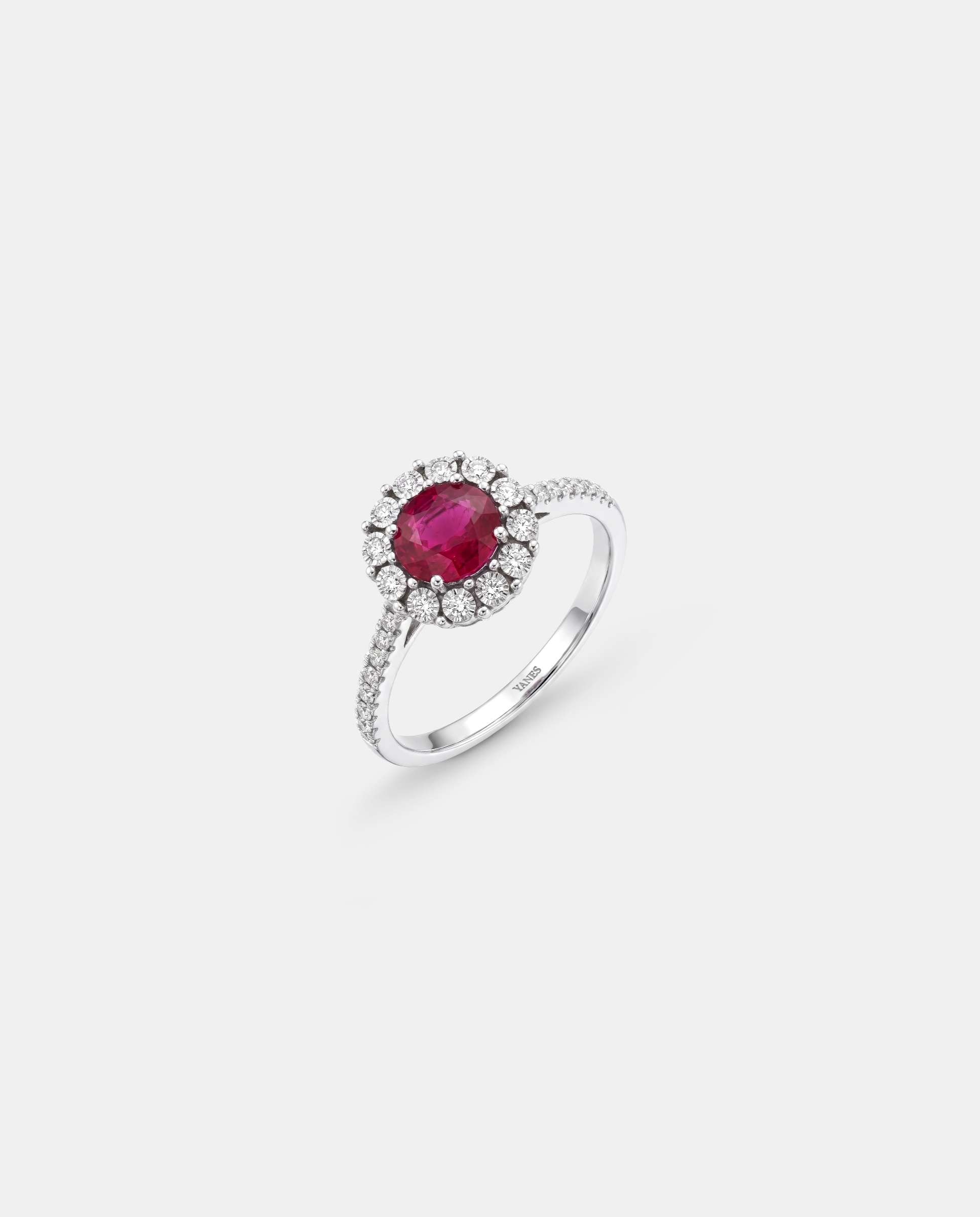 Anillo mini beauty rubi y diamantes - Yanes - Rubí Rubí-1