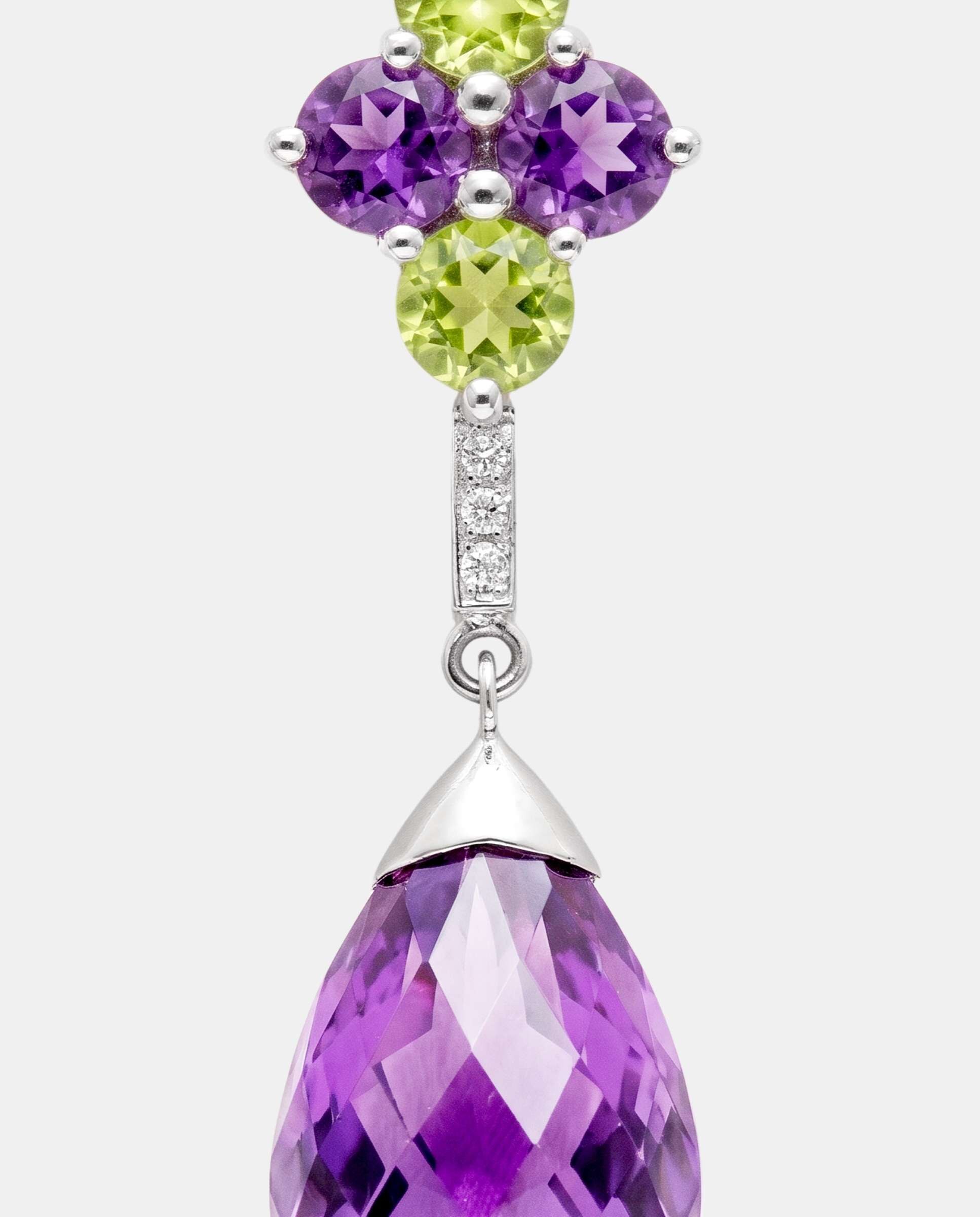 Pendientes candy drop amatistas y peridotos - Yanes - Morado Morado-3
