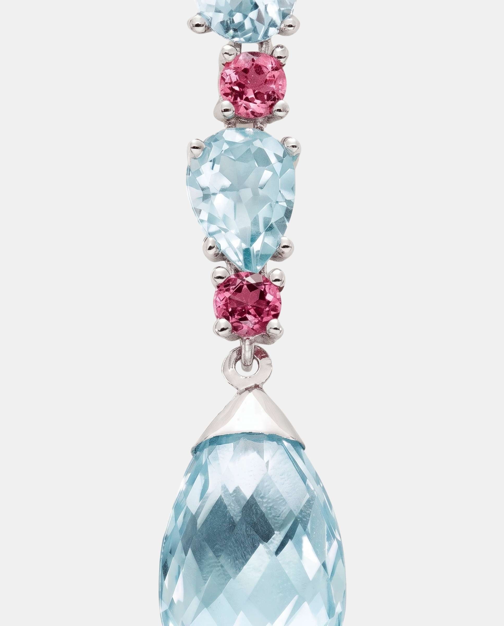 Pendientes magic candy topacios azules y turmalinas rosas - Yanes - Azul claro Azul claro-3