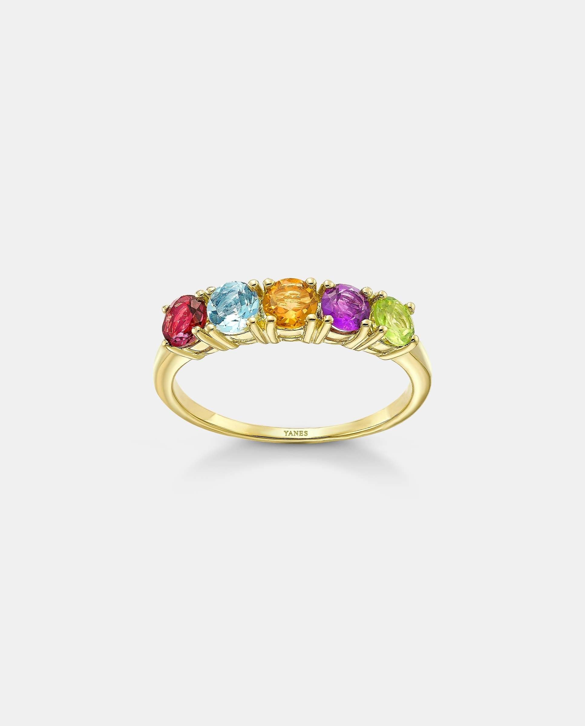Anillo joy rodolita topacio azul citrino amatista y peridoto - Yanes - Multicolor Multicolor-4
