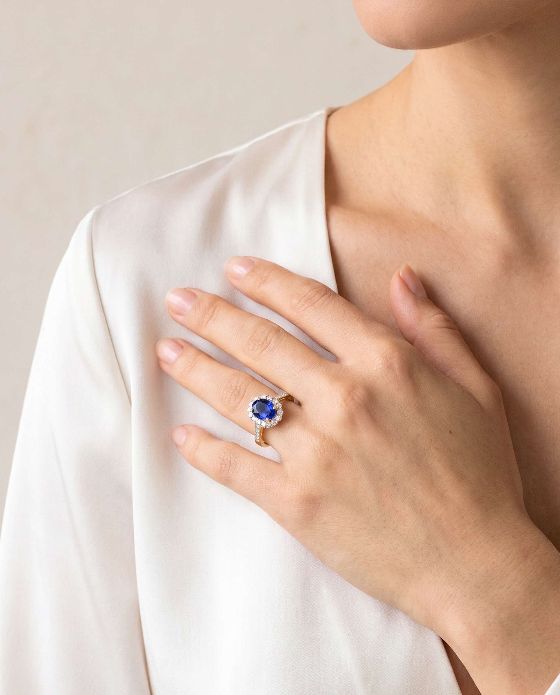 Anillo ceylan channel zafiro y diamantes - Yanes - Zafiro Zafiro-2