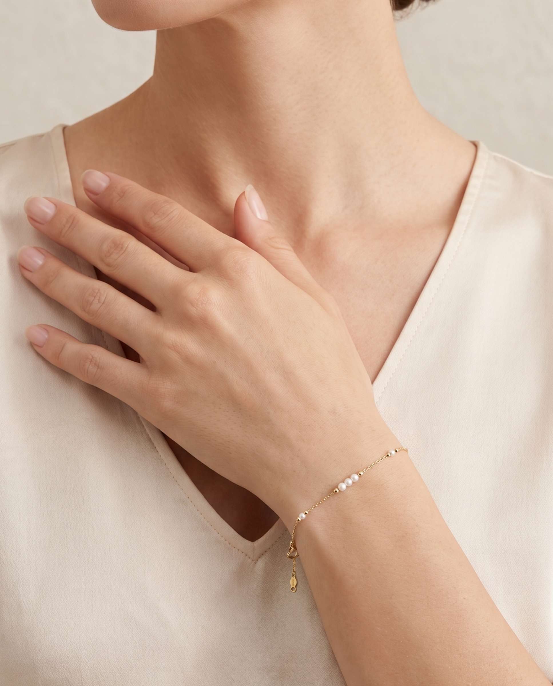 Pulsera de cadena trio perlas - Yanes - Perla Perla-2