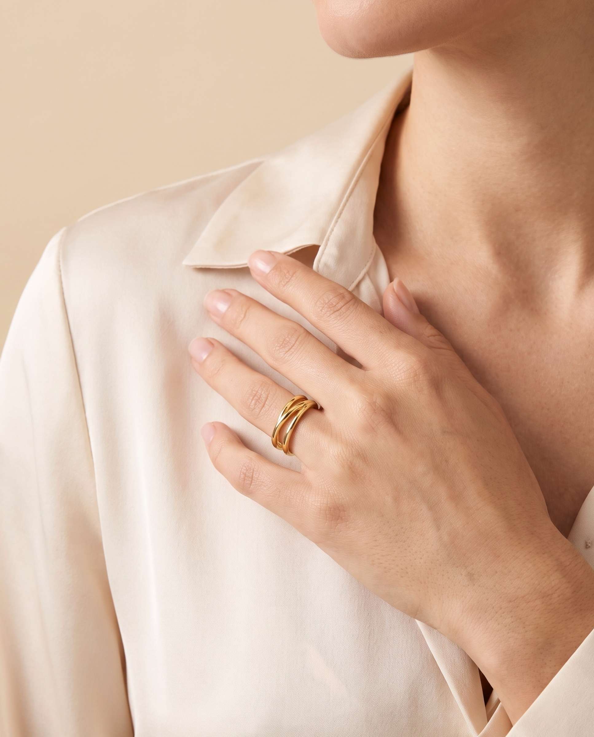Anillo crossed - Yanes - Dorado Dorado-2
