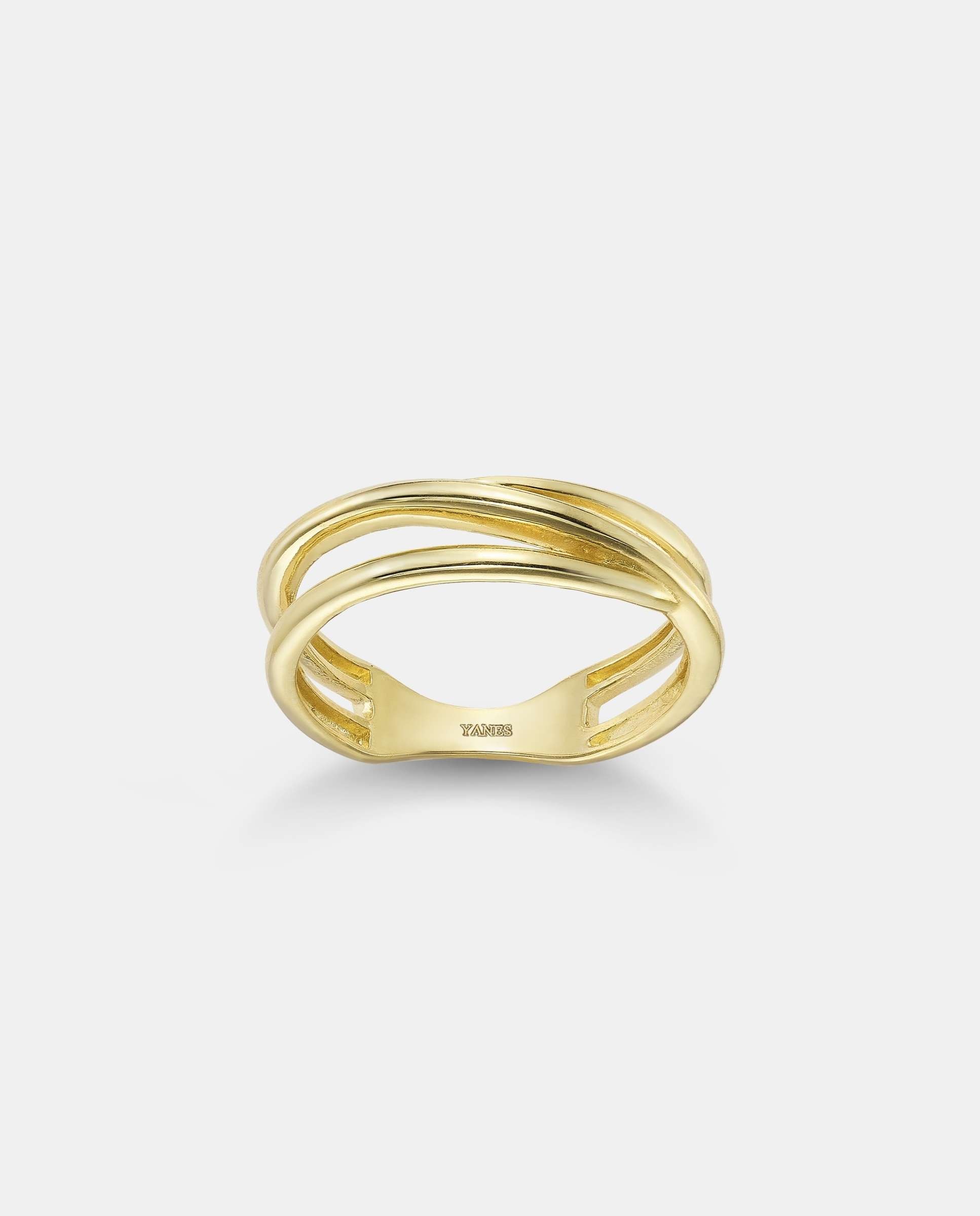 Anillo crossed - Yanes - Dorado Dorado-4
